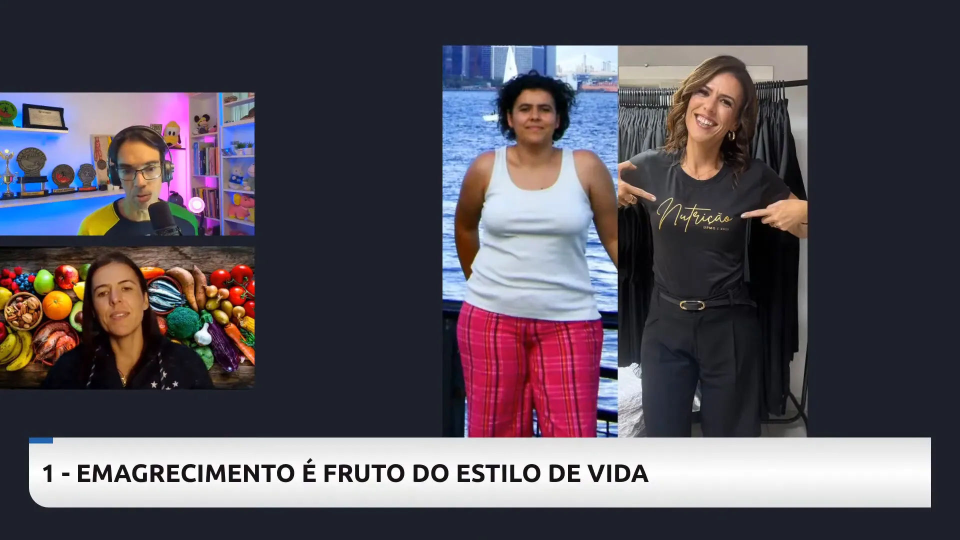 Fotos de antes e depois de Maria Vitória e André