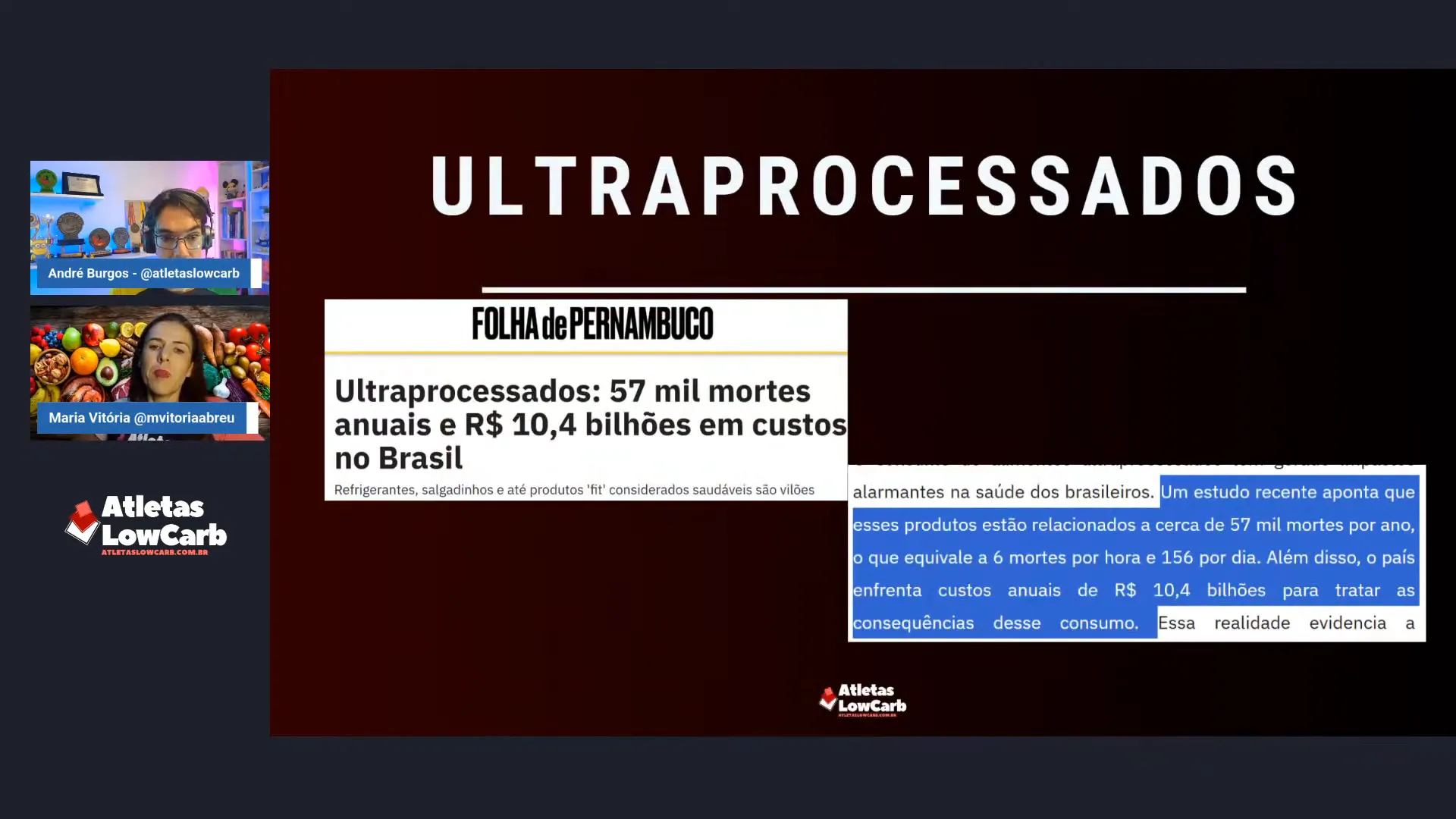 Estatísticas sobre mortes causadas por ultraprocessados