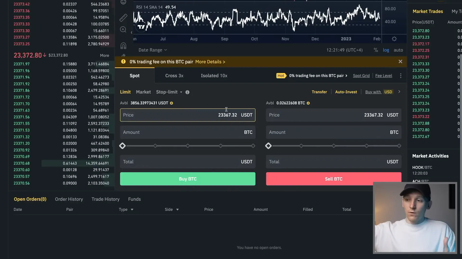 Selling crypto on Binance