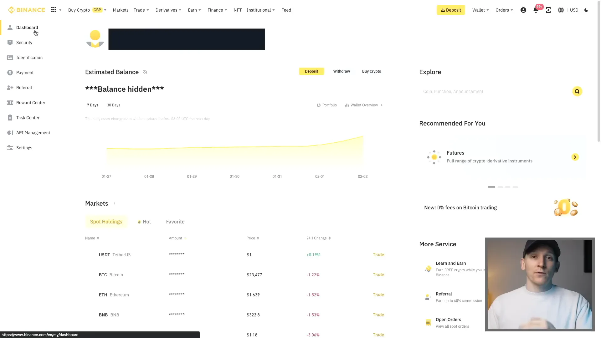 Binance rewards center