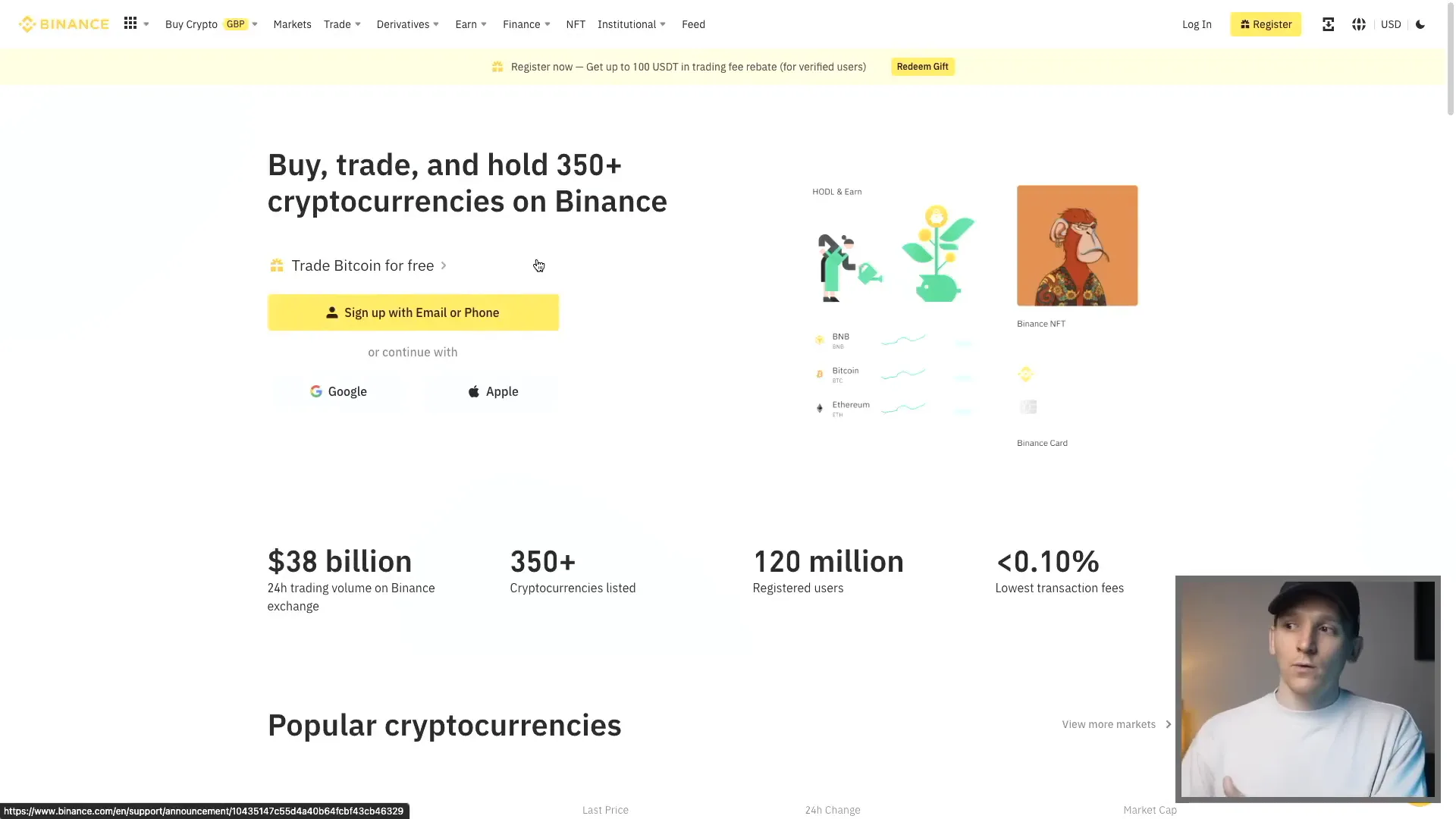 Binance dashboard overview