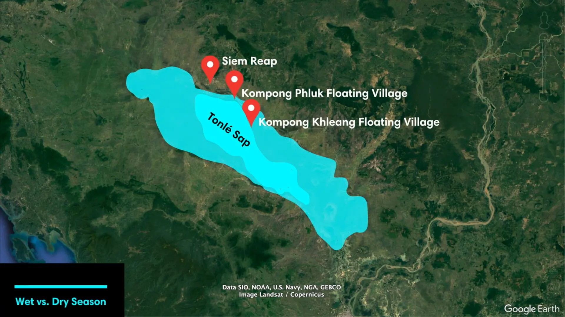 Floating village on Tonlé Sap