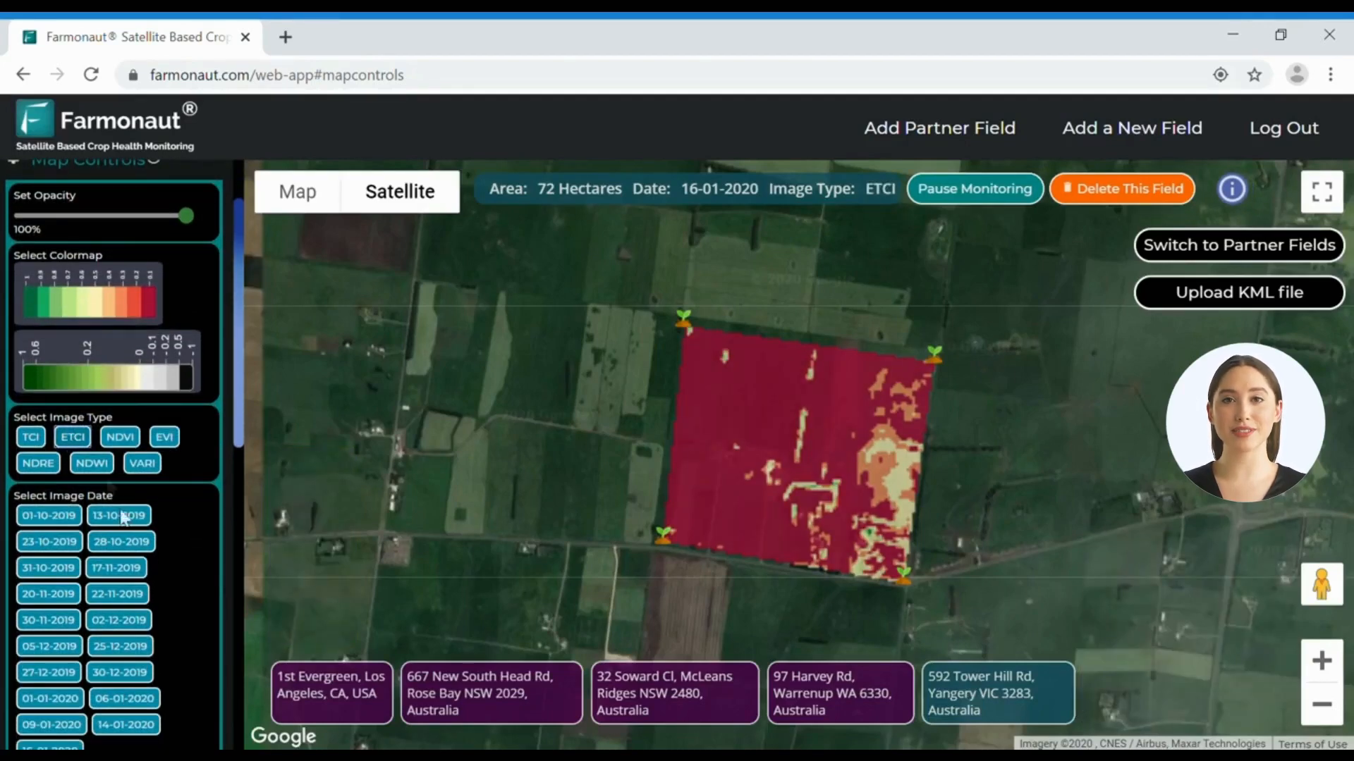 ETCI image of a crop field