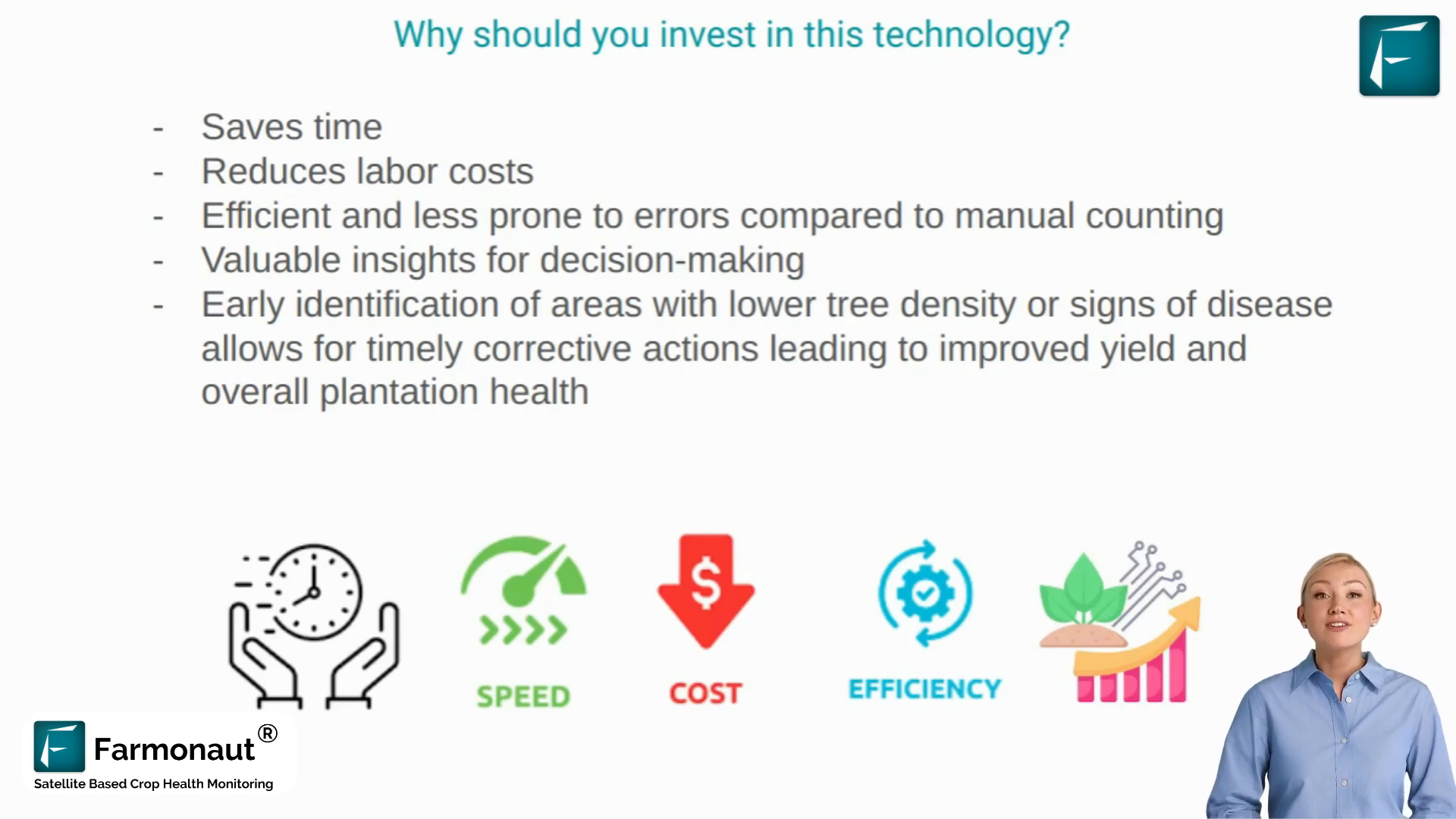 Cost savings visualization for palm tree plantations