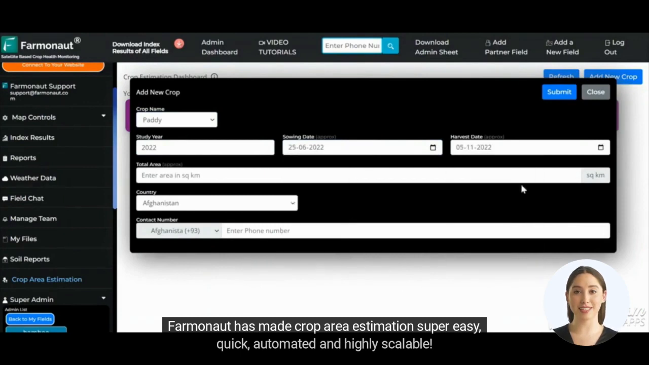 Farmonaut's user-friendly interface