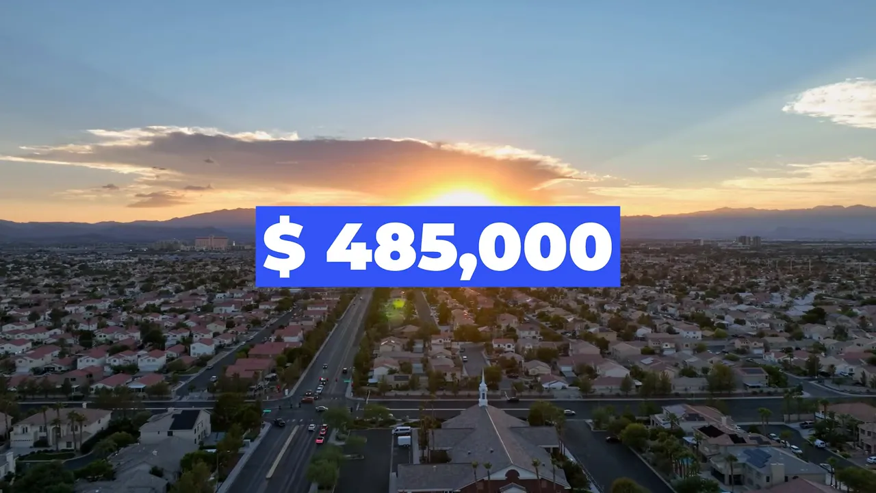 Chart showing median home price $485,000 in June 2025