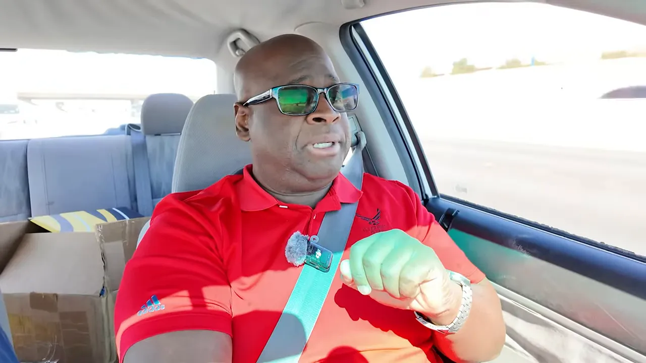 Real estate agent speaking in a car, gesturing about inspection problems and credits