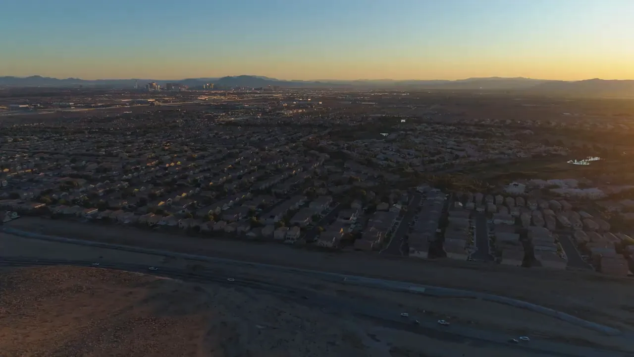 park and ride lot with commuter vans for Creech shuttle