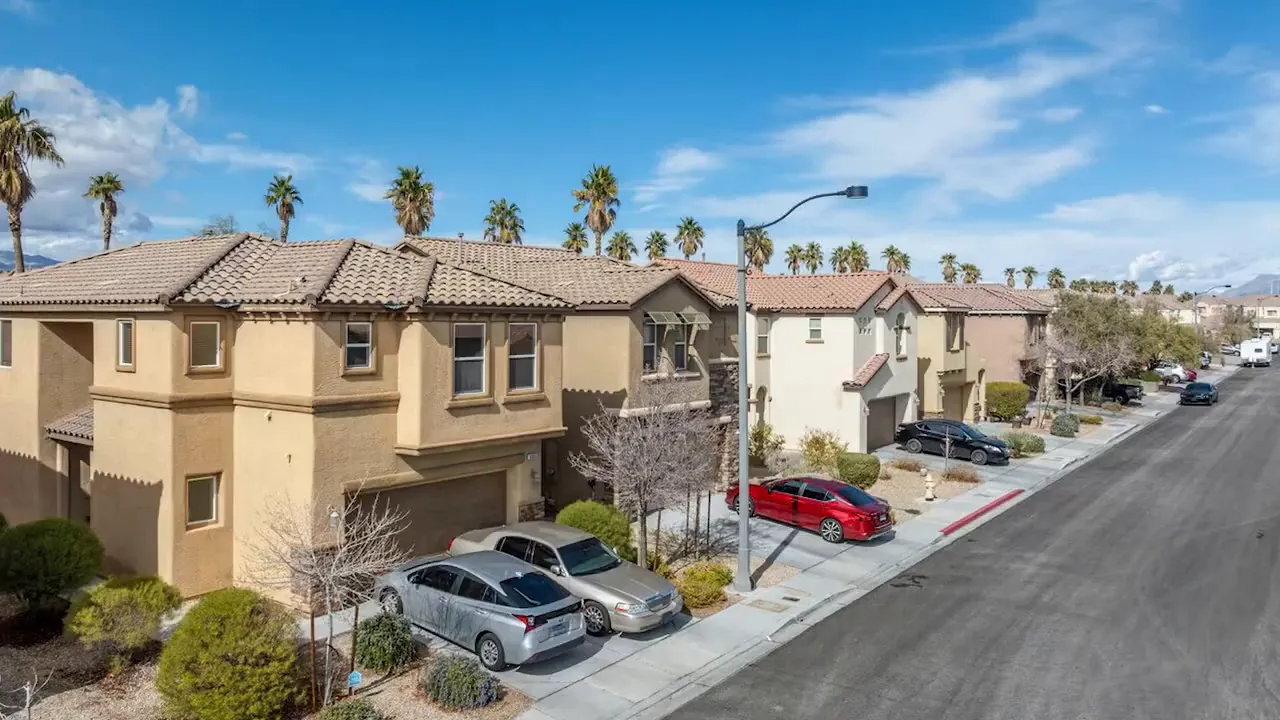 Centennial Hills residential street with homes and sidewalks