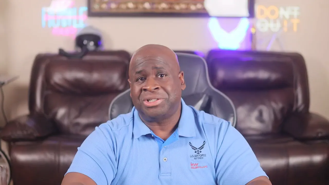 host speaking close-up offering assistance and contact