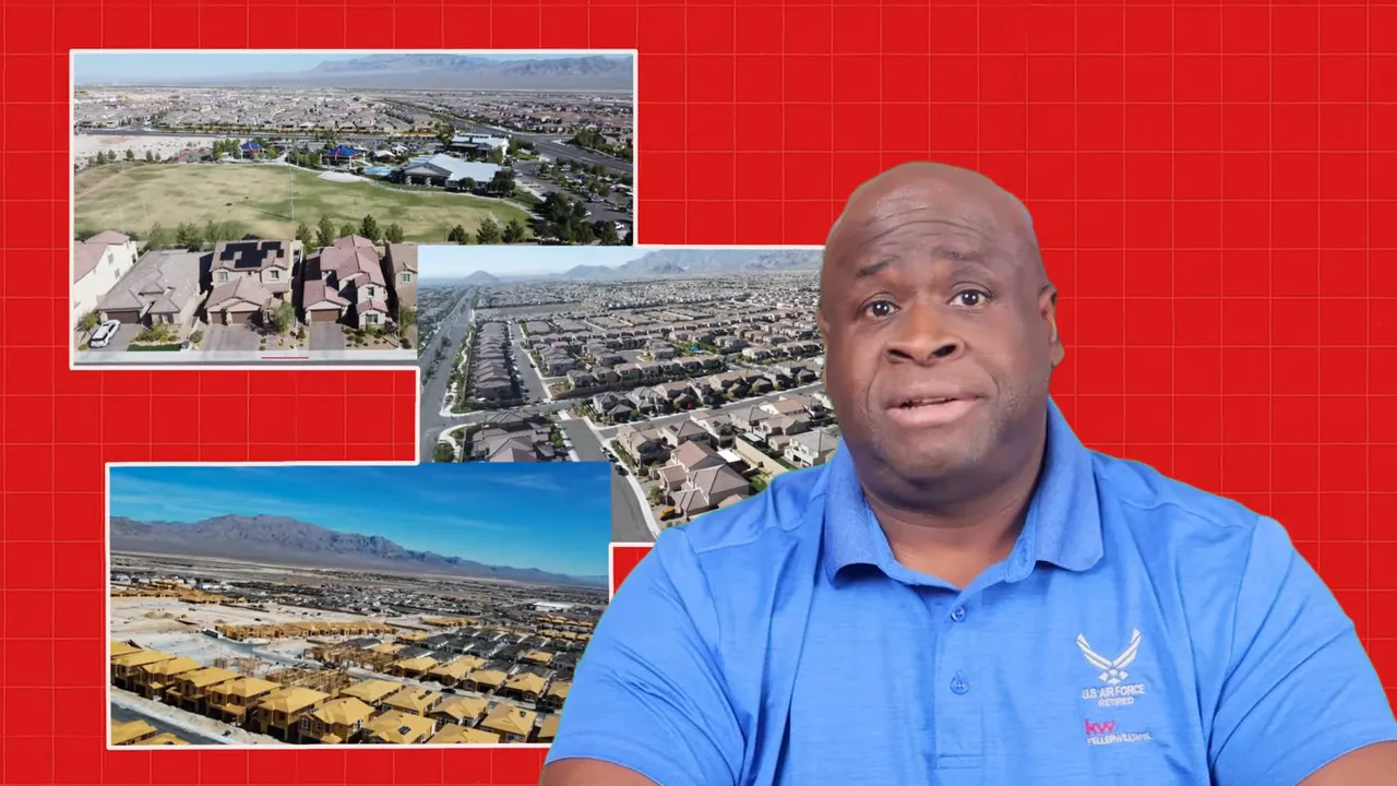 Presenter with multiple inset aerial photos showing a neighborhood park, established subdivisions and new construction overlays illustrating different housing types.