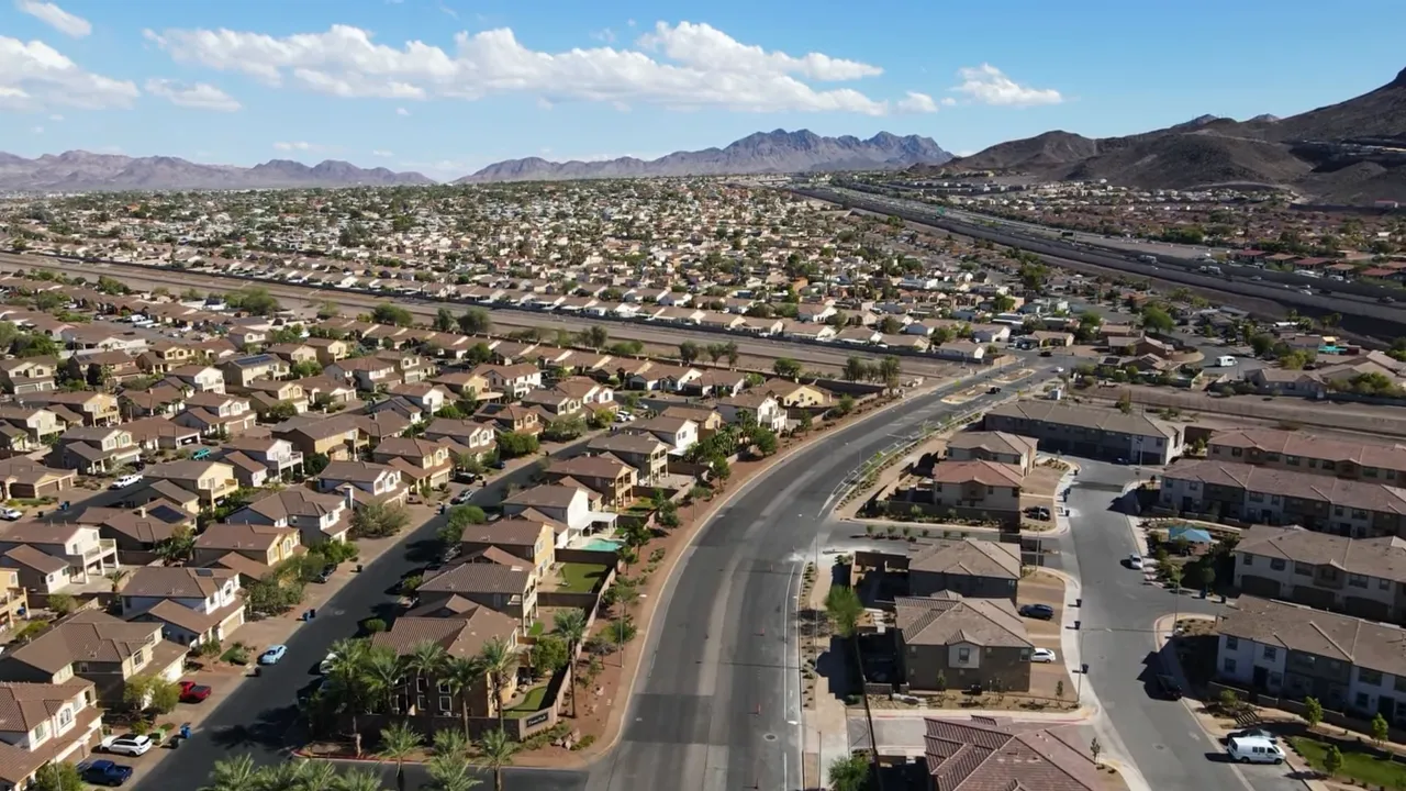 Hiking trail in Sloan Canyon with desert landscape