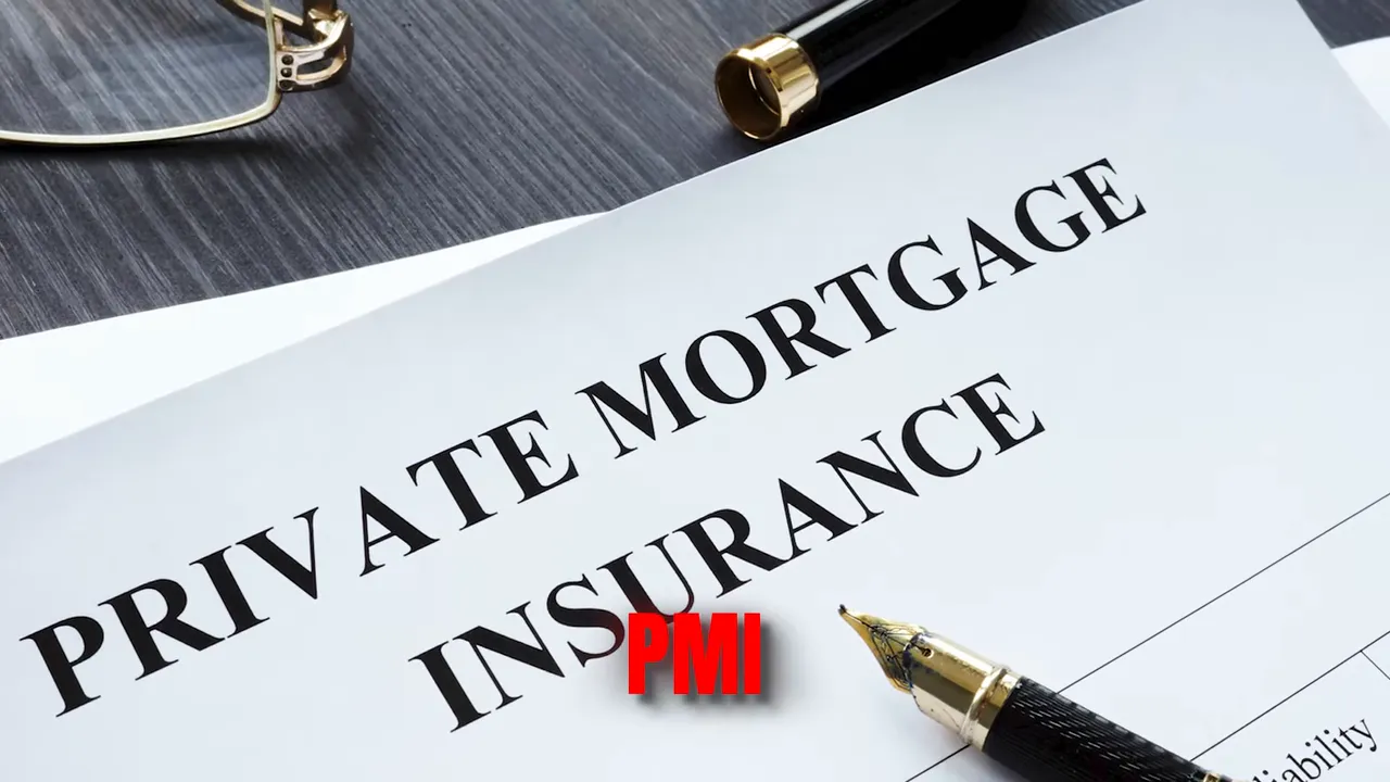 Close-up of PMI highlighted on a document titled private mortgage insurance