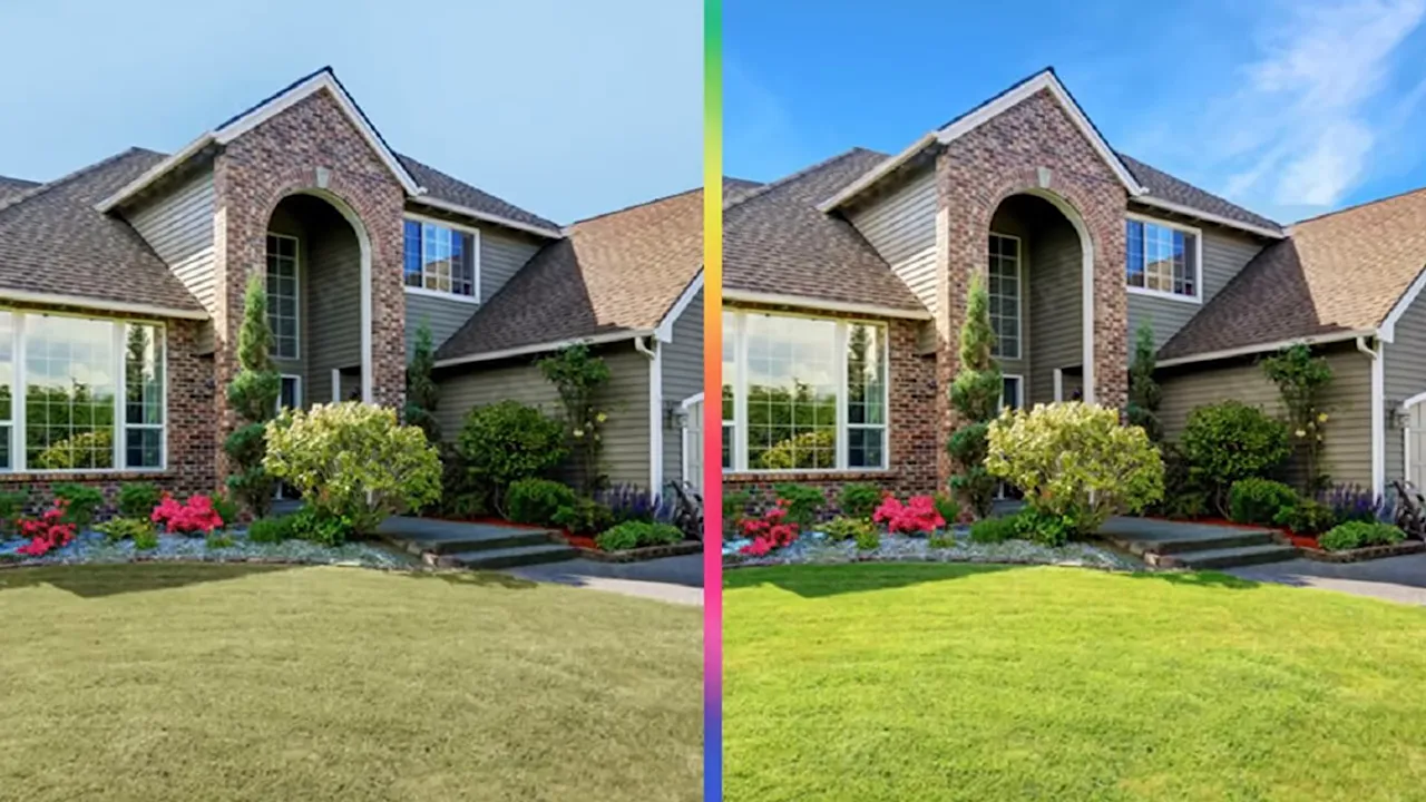 Side-by-side comparison showing how editing can change a home’s appearance