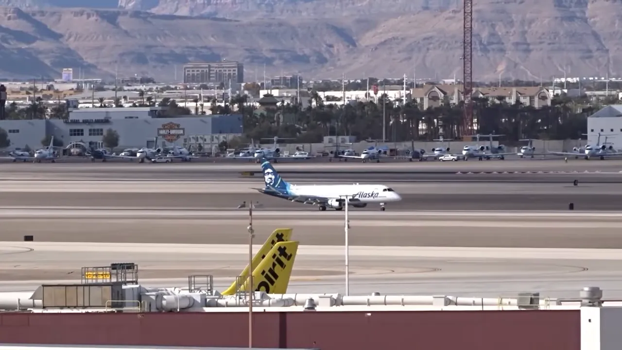 Airplanes and Las Vegas airport traffic viewed from a distance, illustrating commute and location tradeoffs