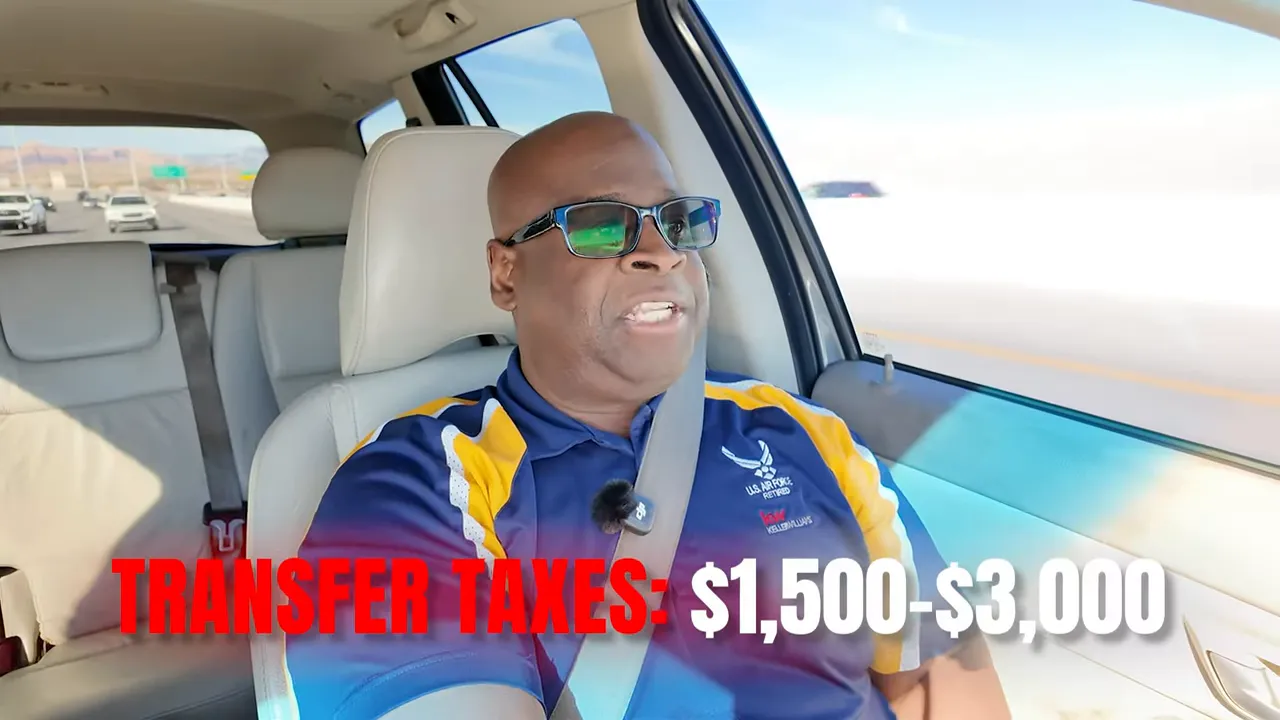 On-screen text 'TRANSFER TAXES: $1,500-$3,000' during a real estate discussion