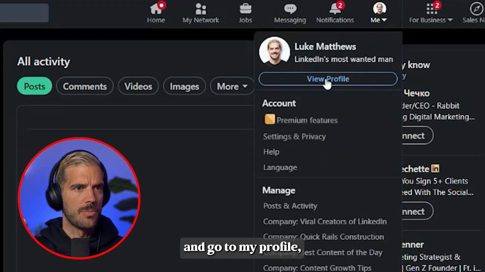 Copying the current LinkedIn About section