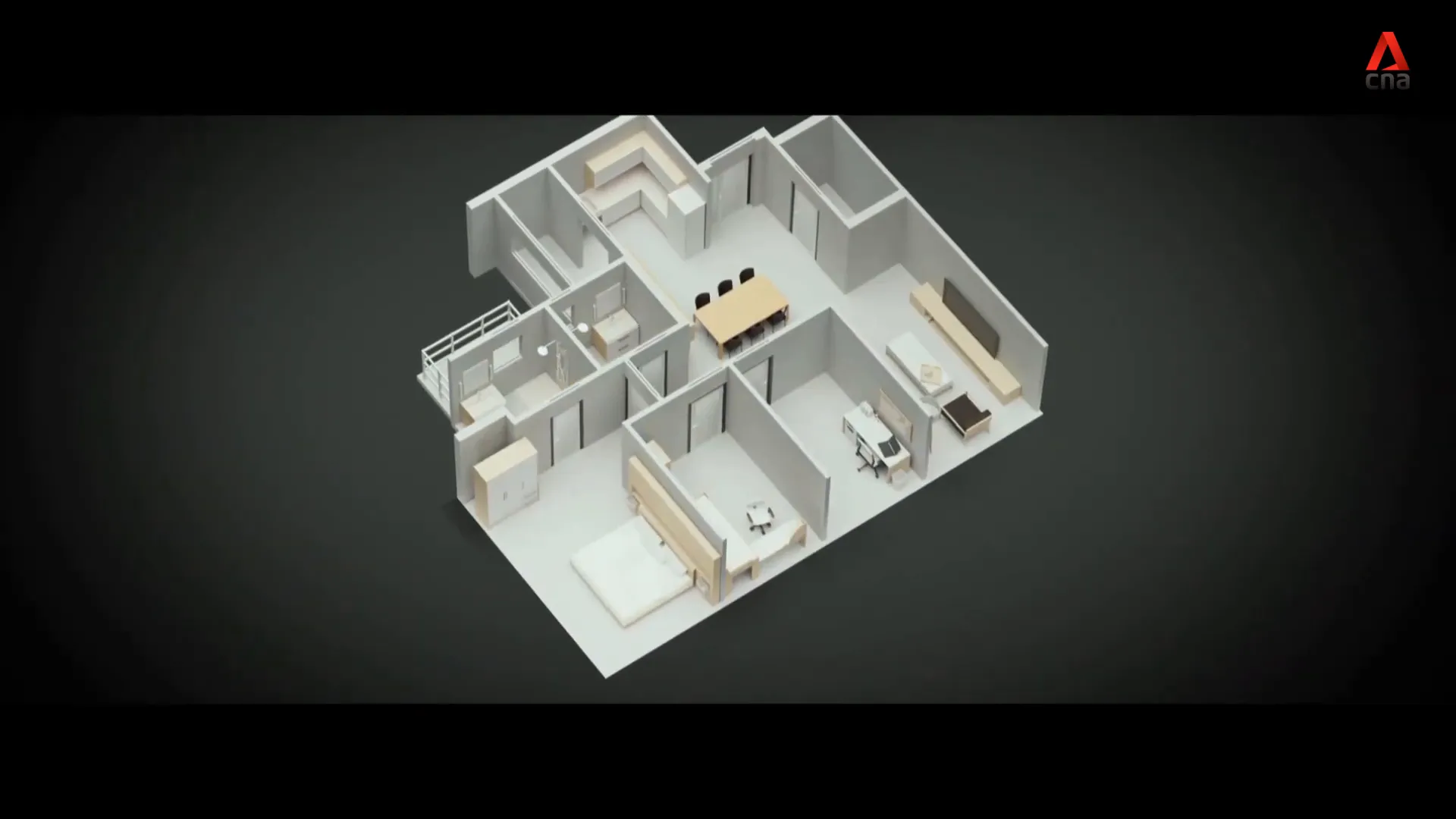 Interior of a four-room public housing flat