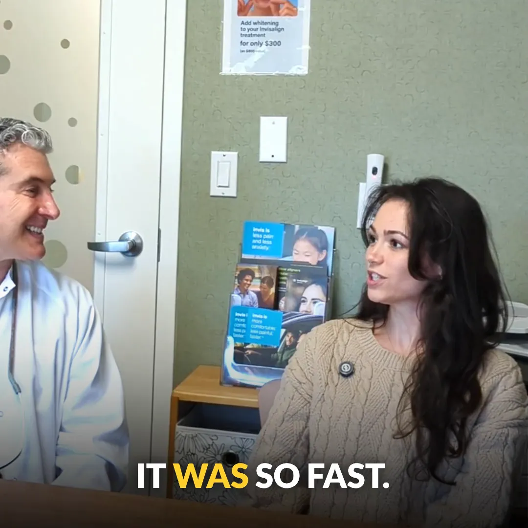 Kayla sharing her surprise at how quickly her teeth shifted during Invisalign treatment