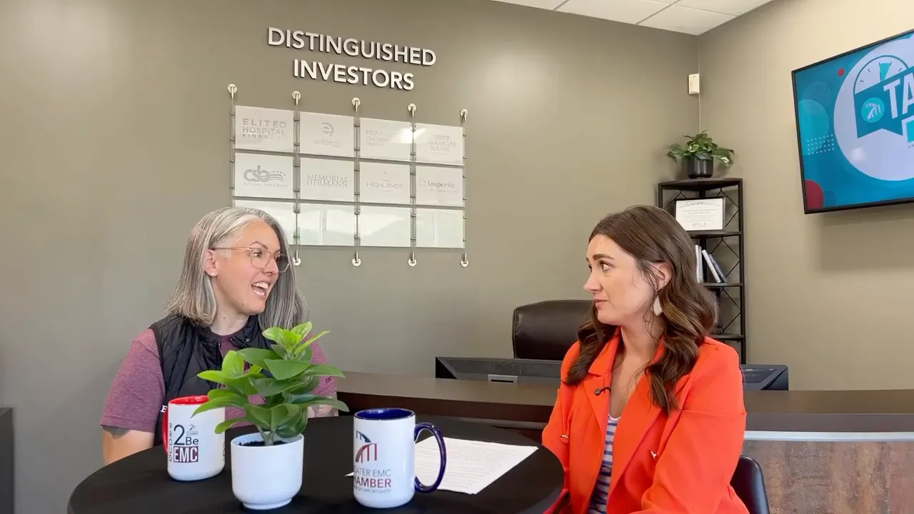 Dr. Lauren Baker and Tracie Kamenoff speaking during a chiropractic interview