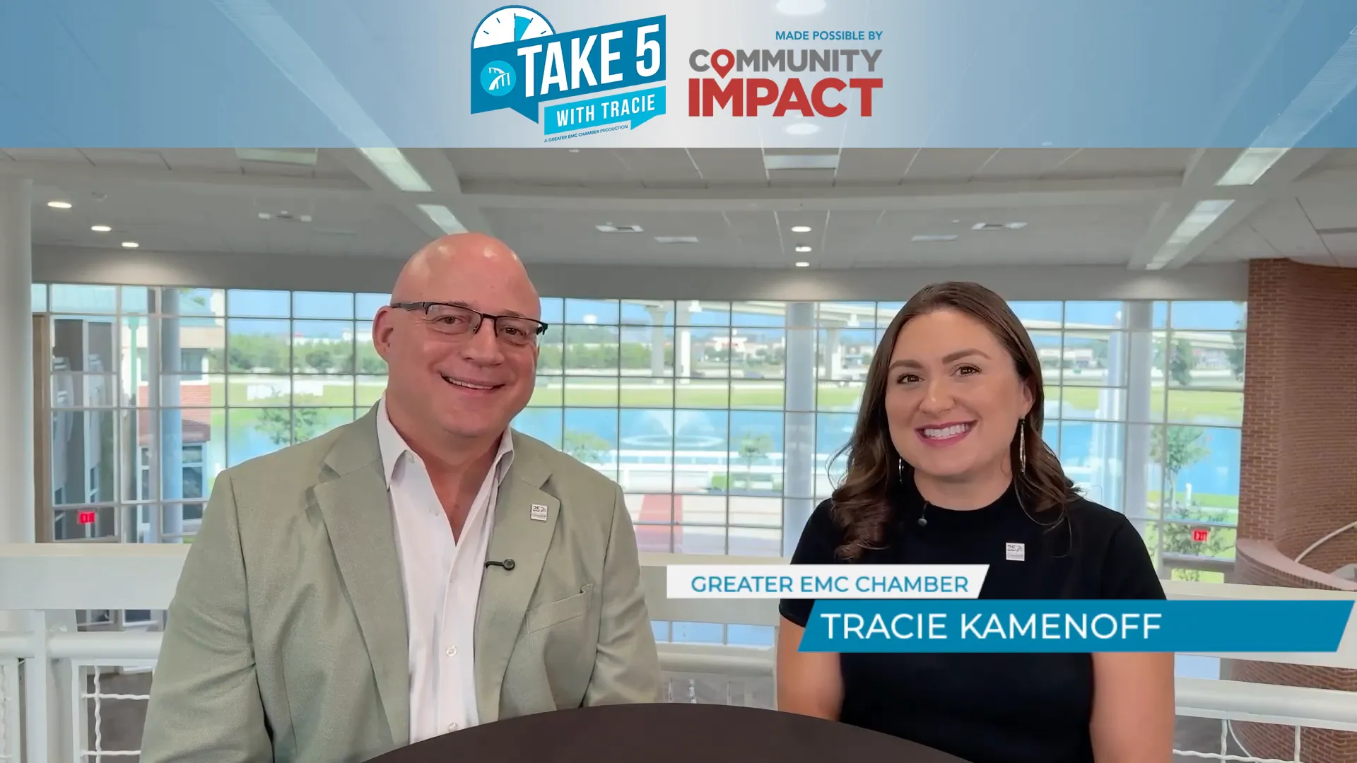 Mark Linabury being welcomed on Take 5 with Tracie