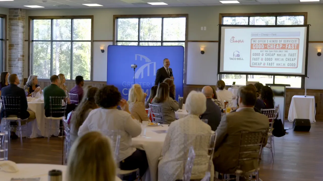 Explaining the three types of service: good, fast, cheap