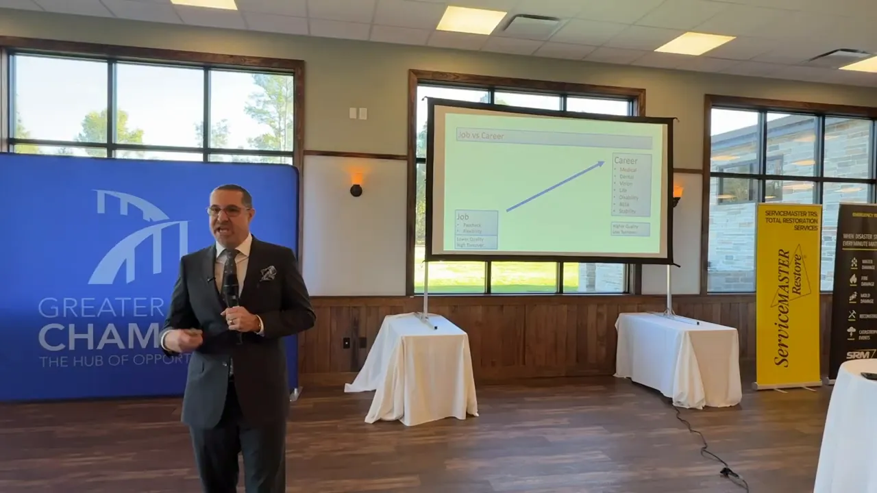 Explaining that benefits start at groups as small as two people