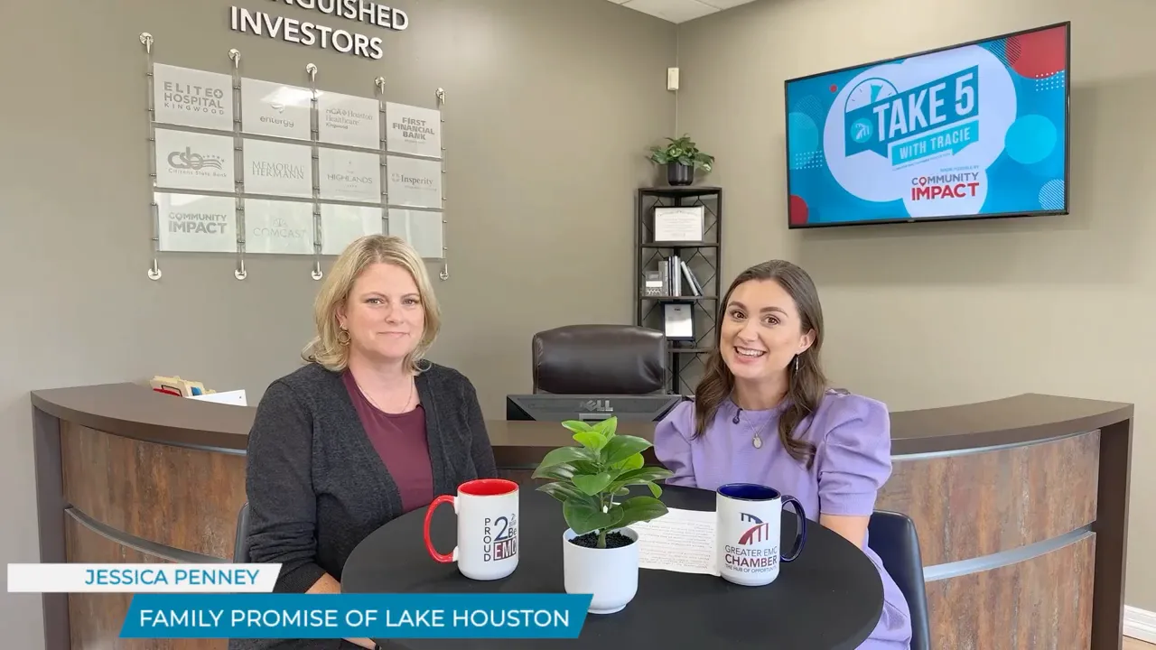 Tracie Kamenoff and Jessica Penny seated at a round table in a chamber office
