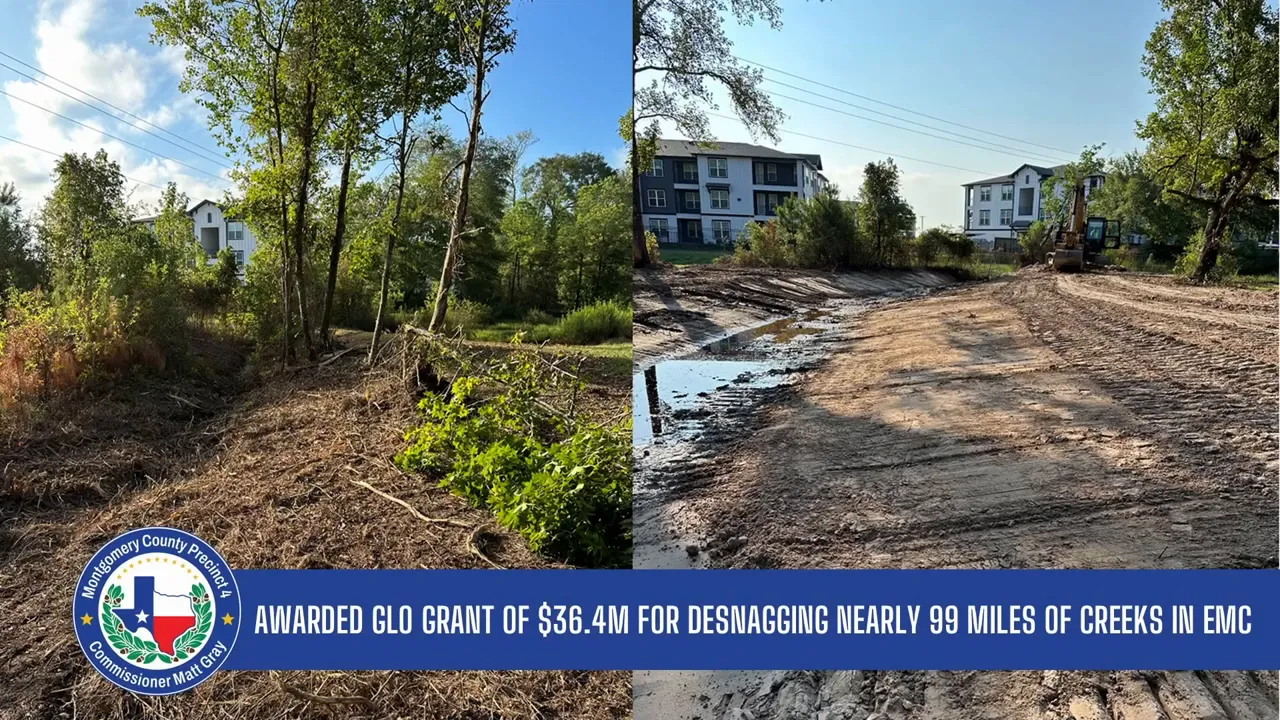 Crew performing drainage maintenance