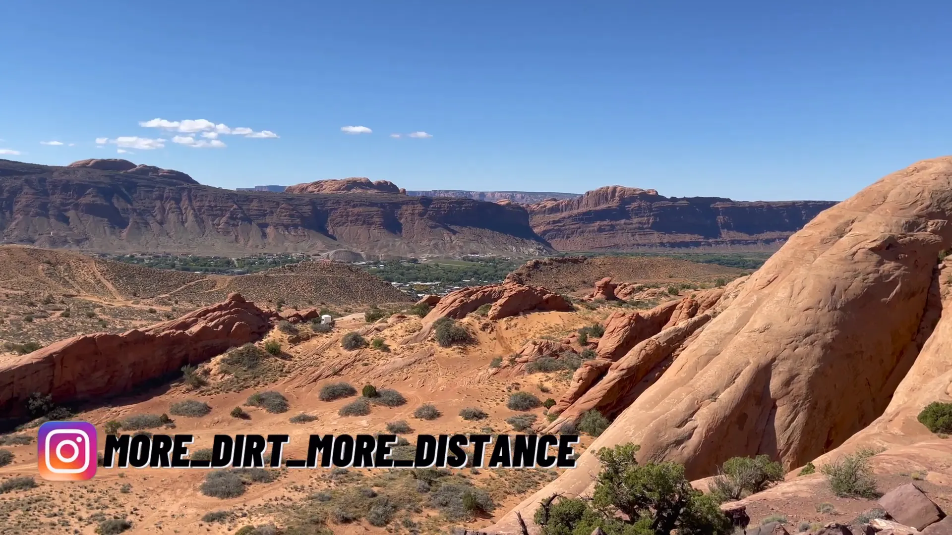 Scenic overlook with views of Moab and dinosaur tracks