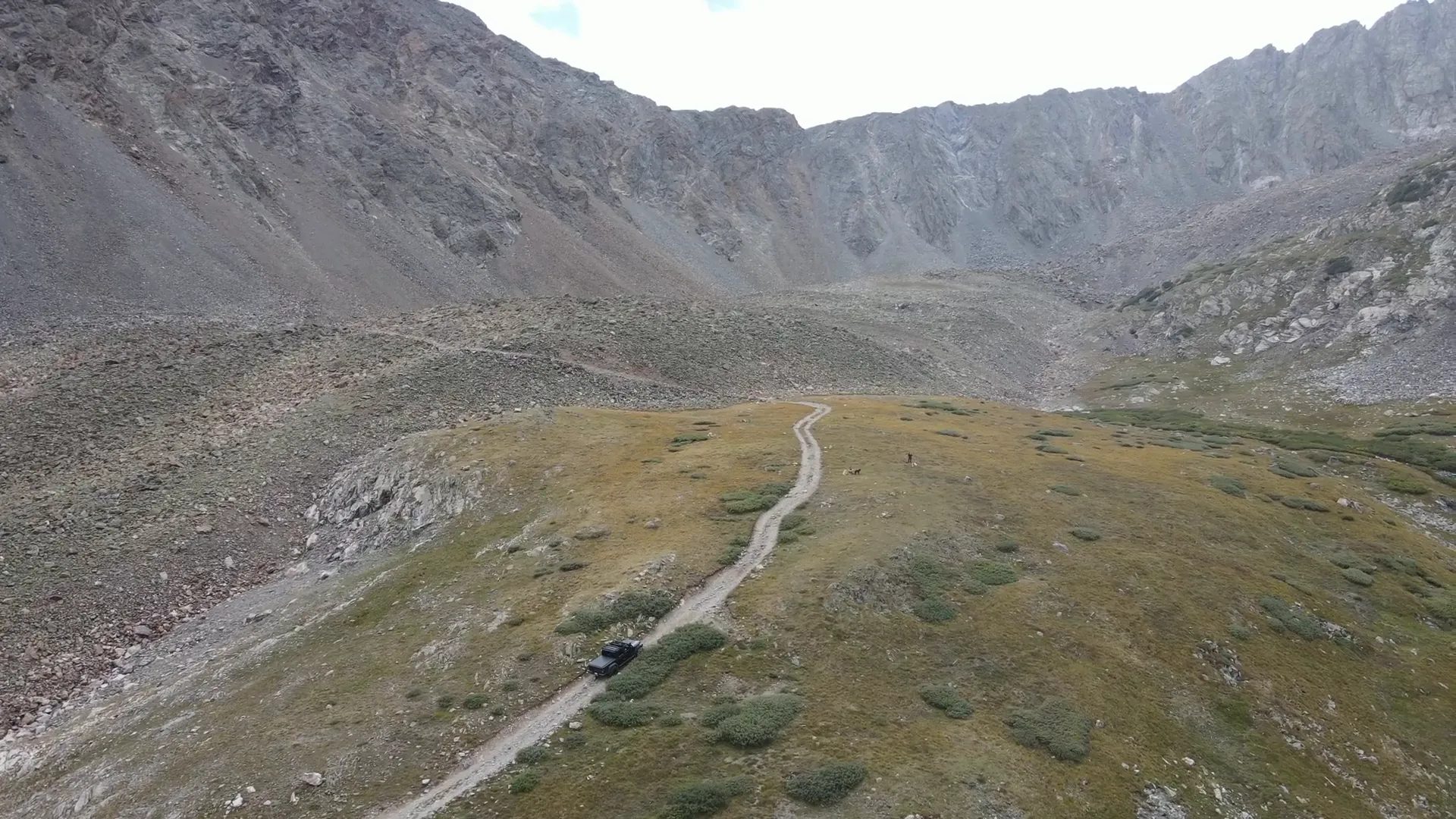 Climbing to the boulder field