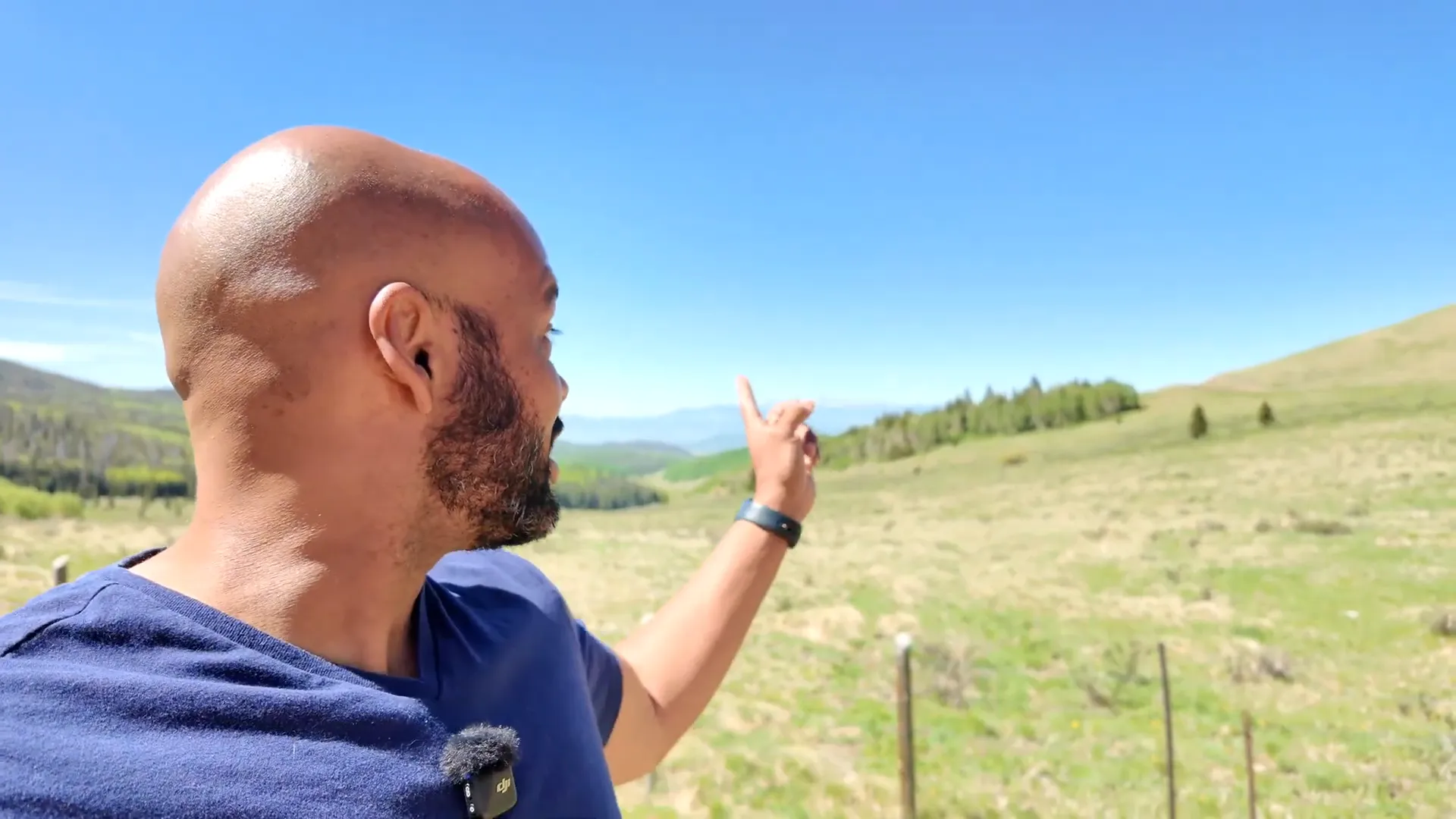 Clear blue skies and the Santa Crystal Mountains behind me