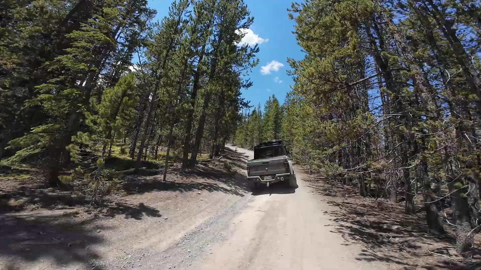 Narrow road leading up American Gulch