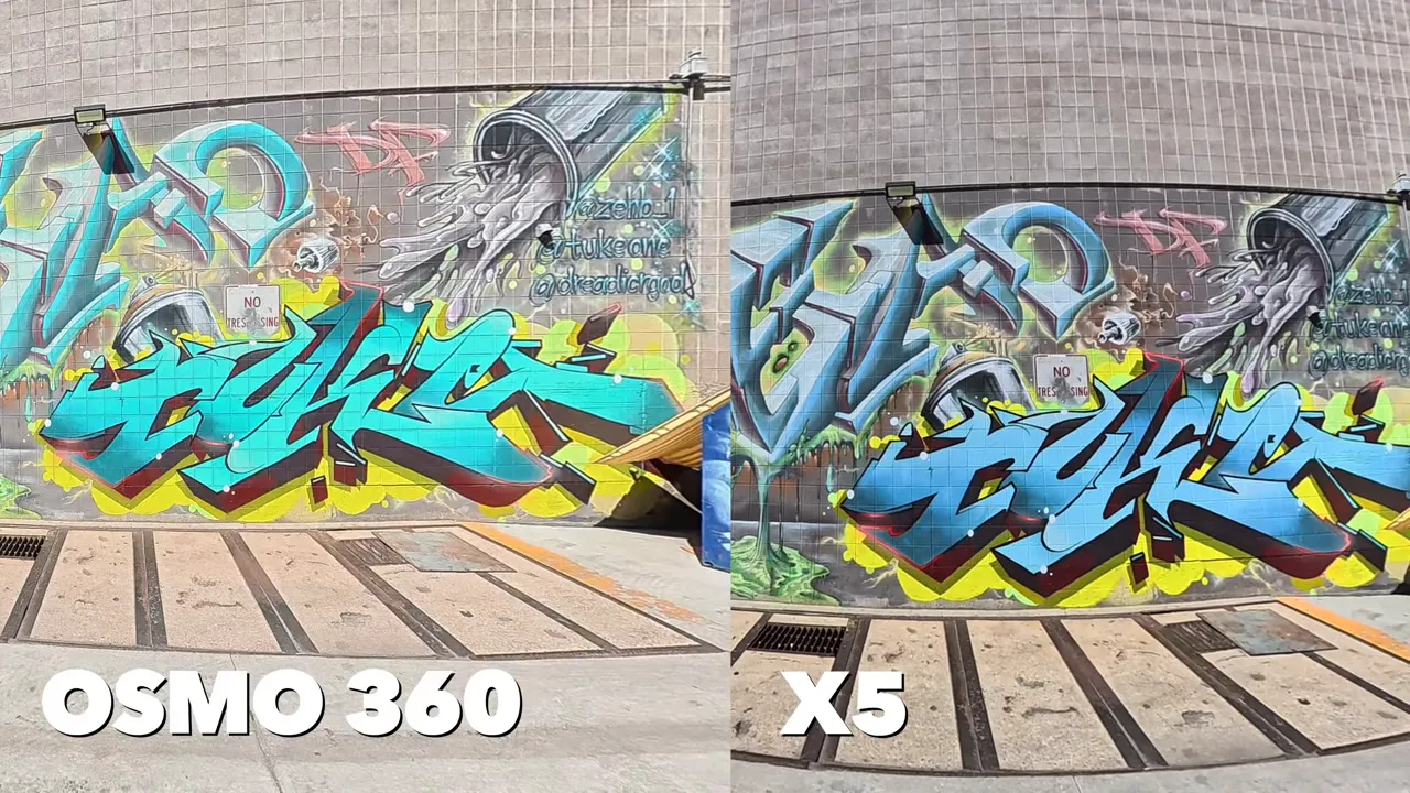 Reveal showing which sample came from Osmo 360 and which from X5