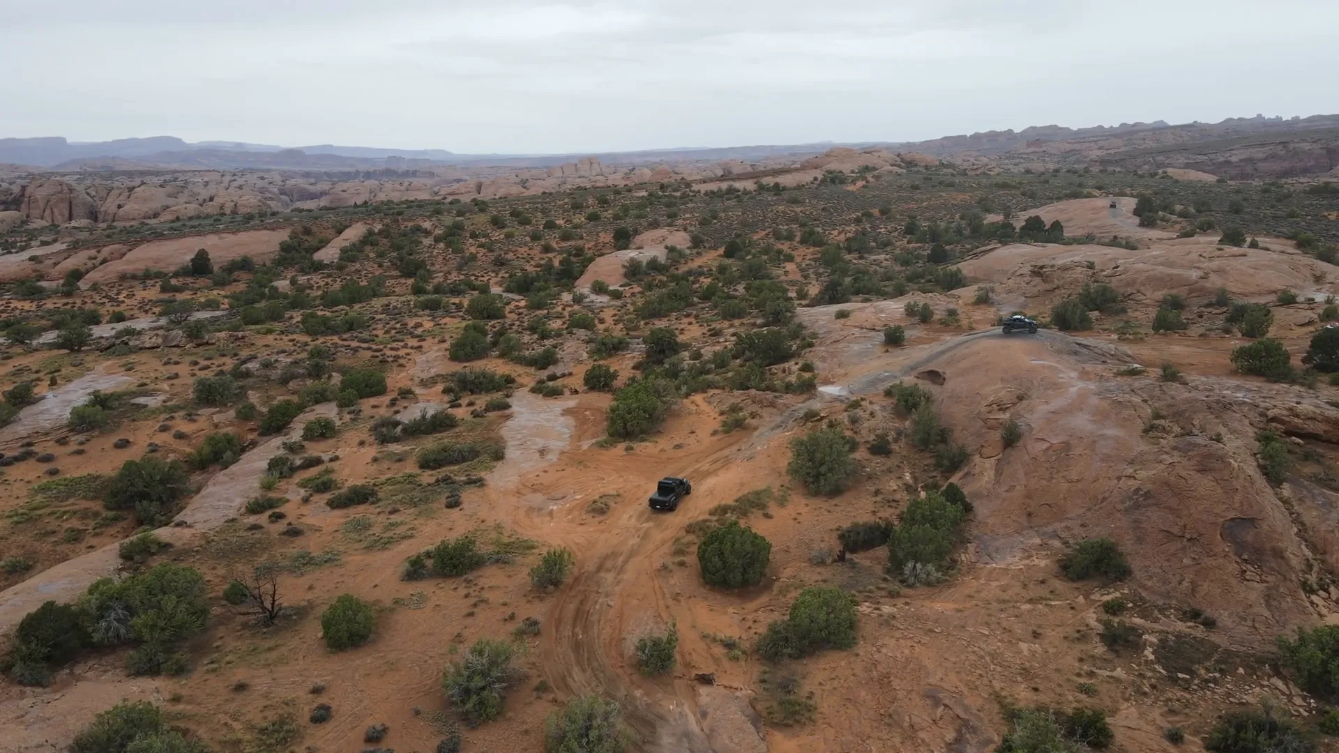 Slick rock trails after rain