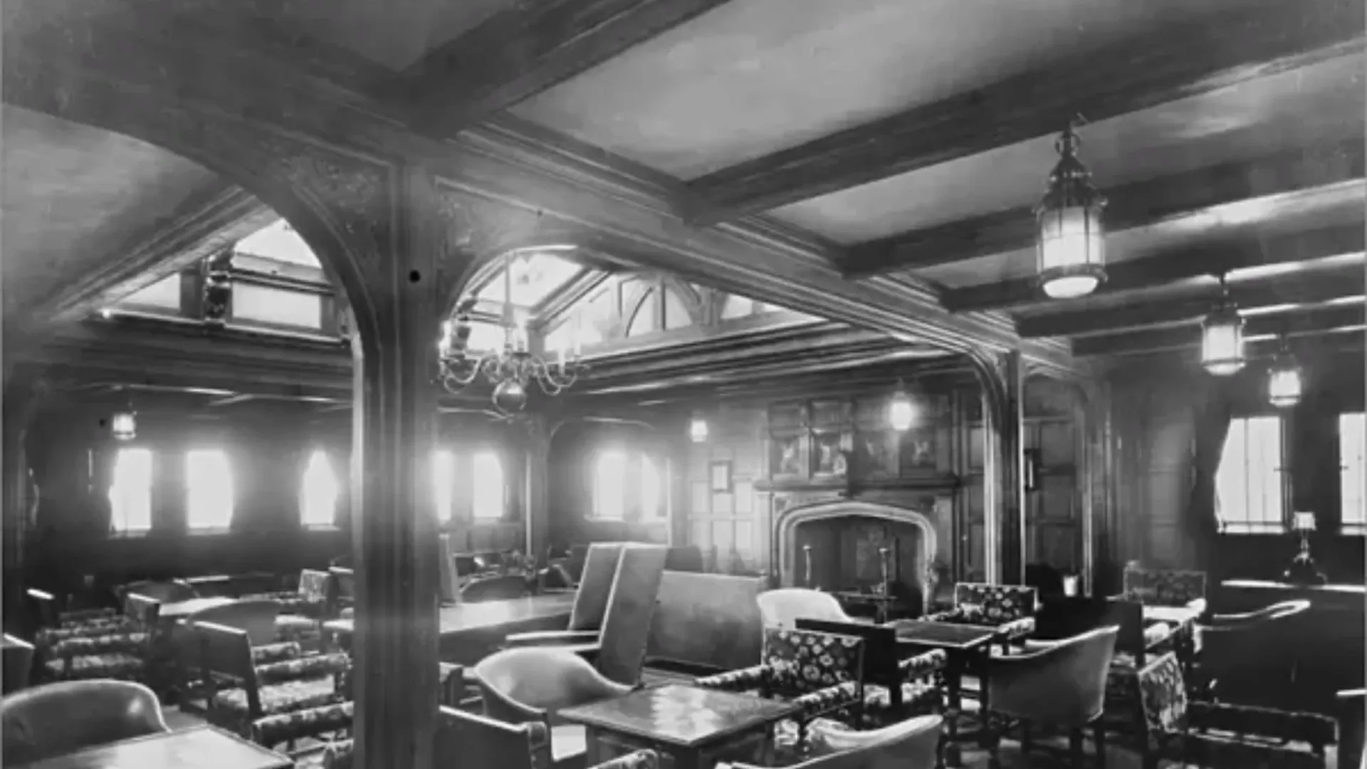 First-class smoking room on the SS Volendam