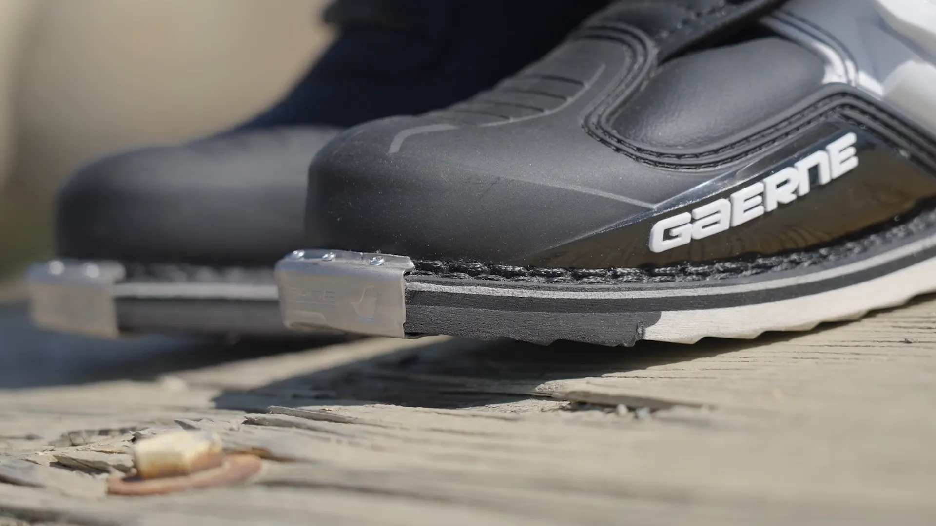 Close-up of the ankle hinge system on Gaerne SG22 boot