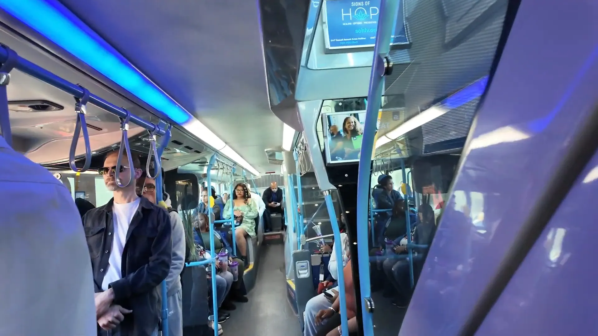 Interior of the Deuce bus