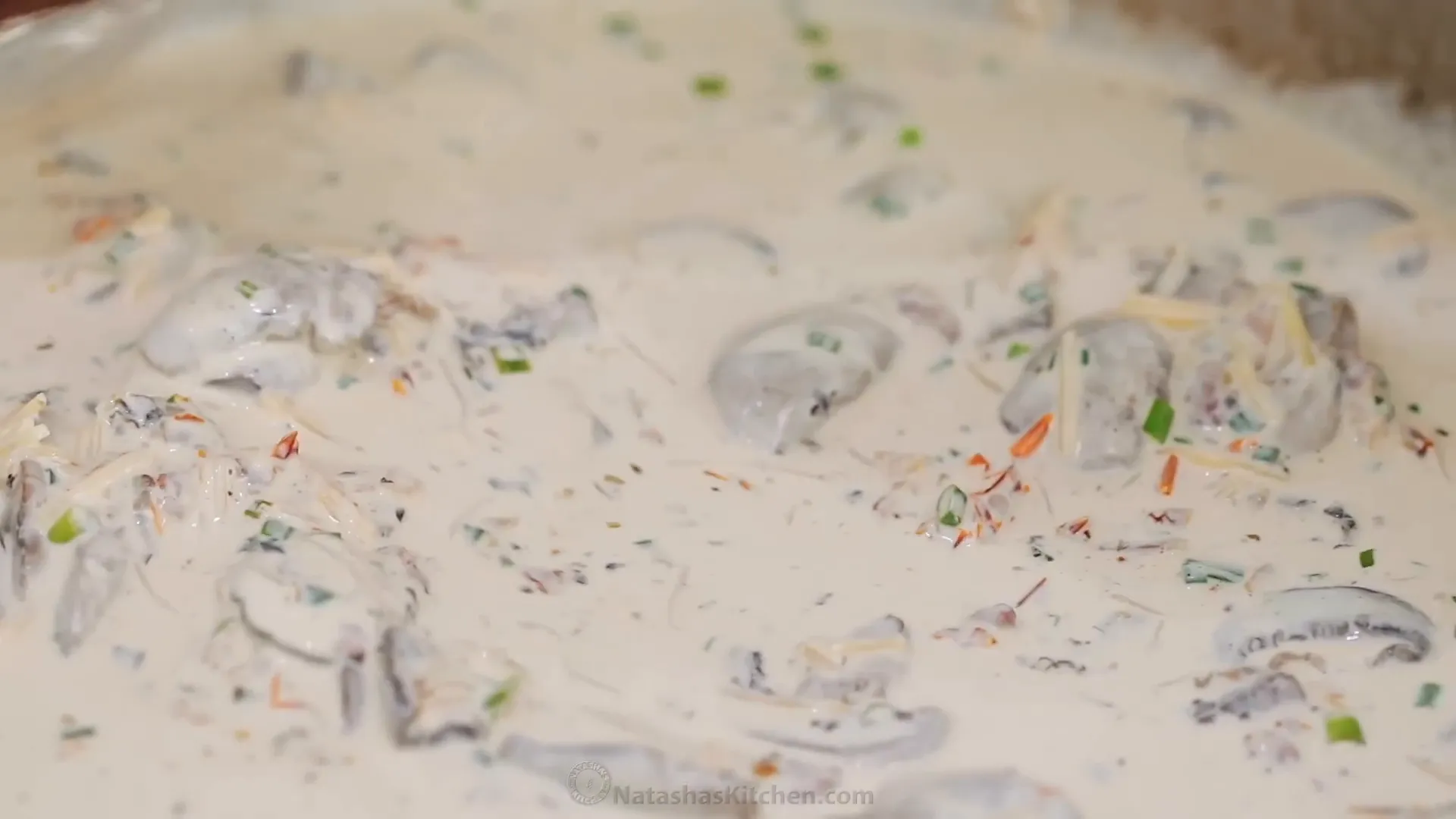 Adding cream and cheese