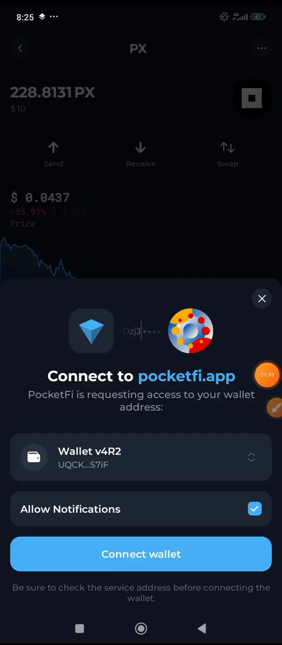 Connecting your wallet for PocketFi verification