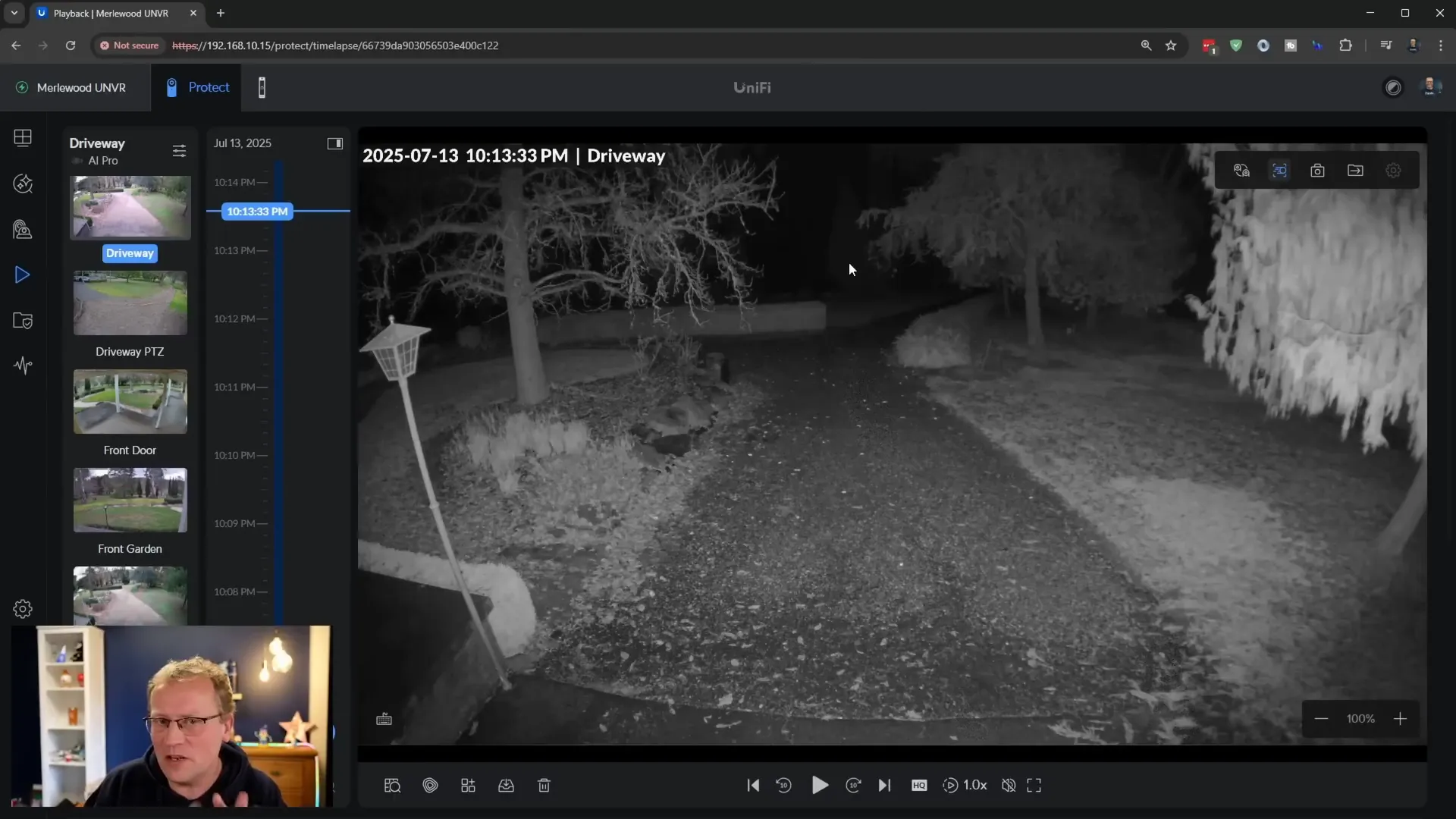 AI Pro night vision test showing distant tree