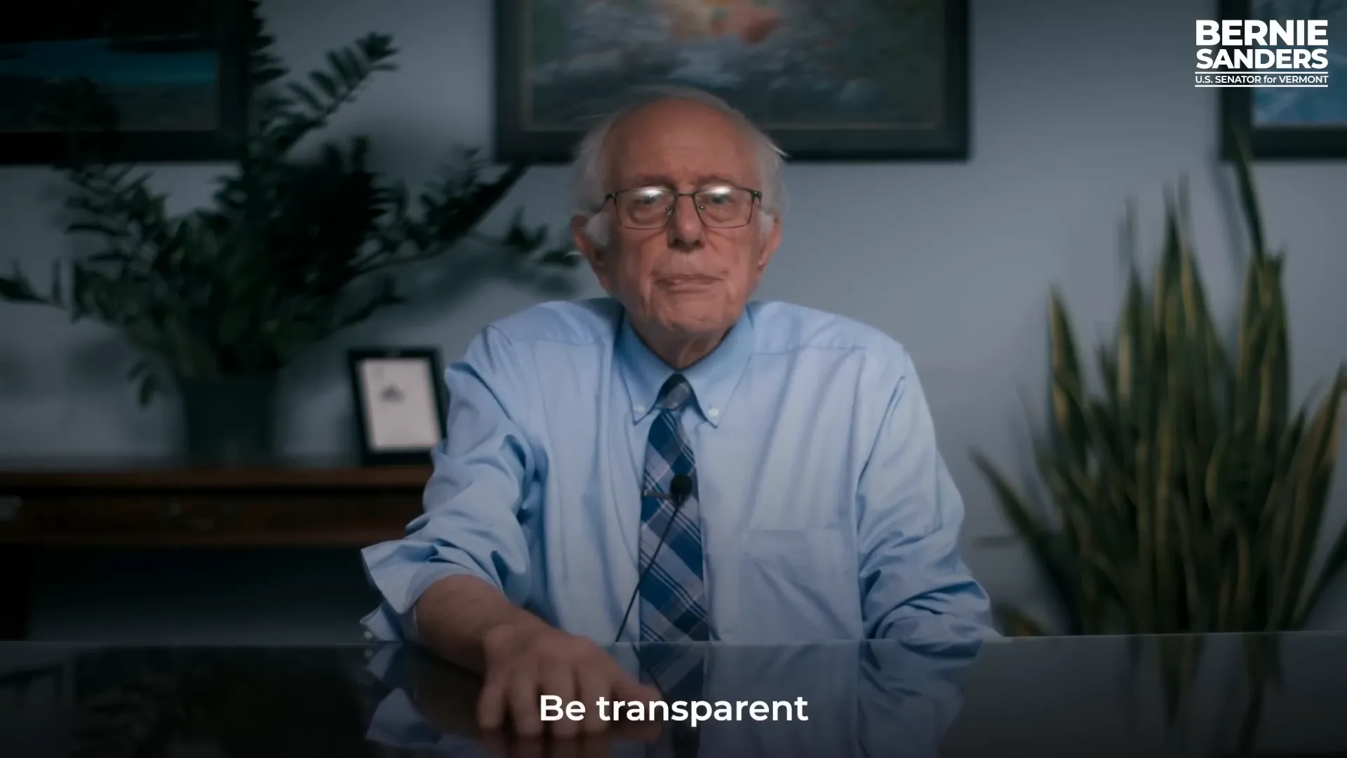 Senator Bernie Sanders calling for transparency