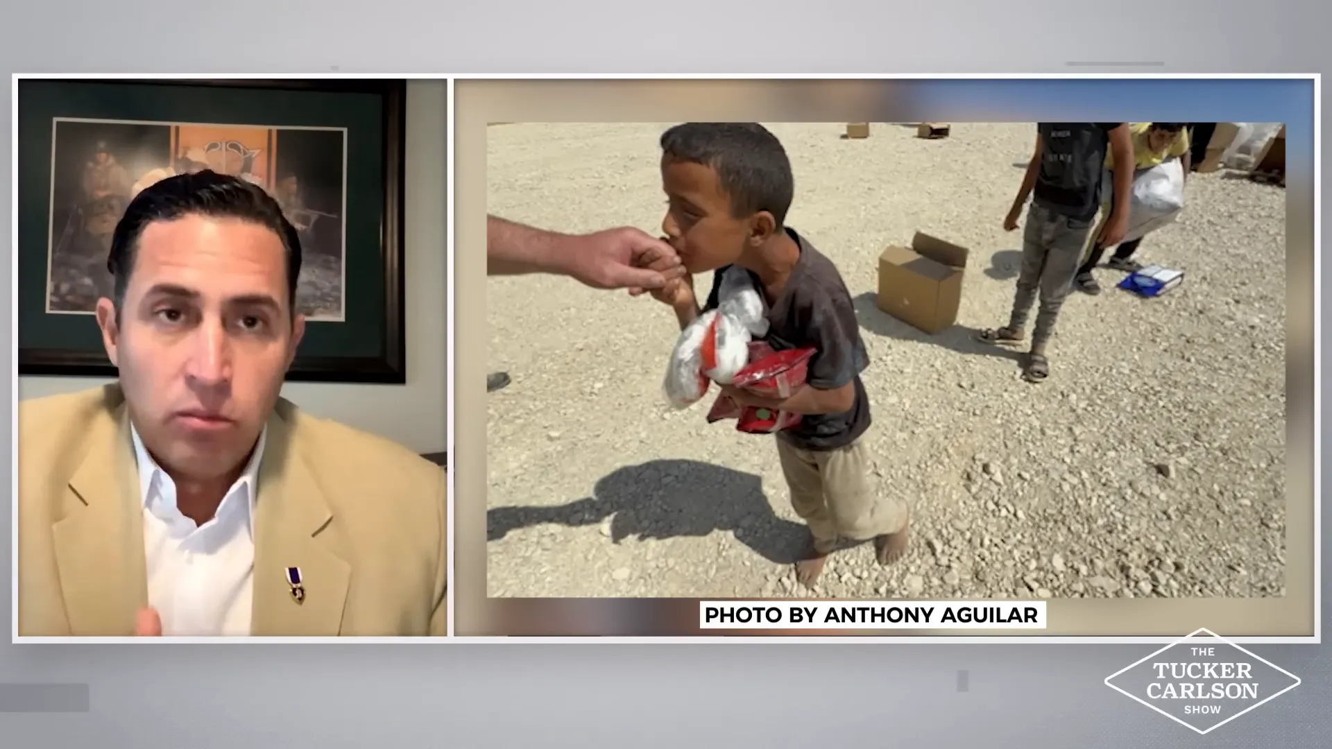 Boy Amir at Gaza aid distribution site
