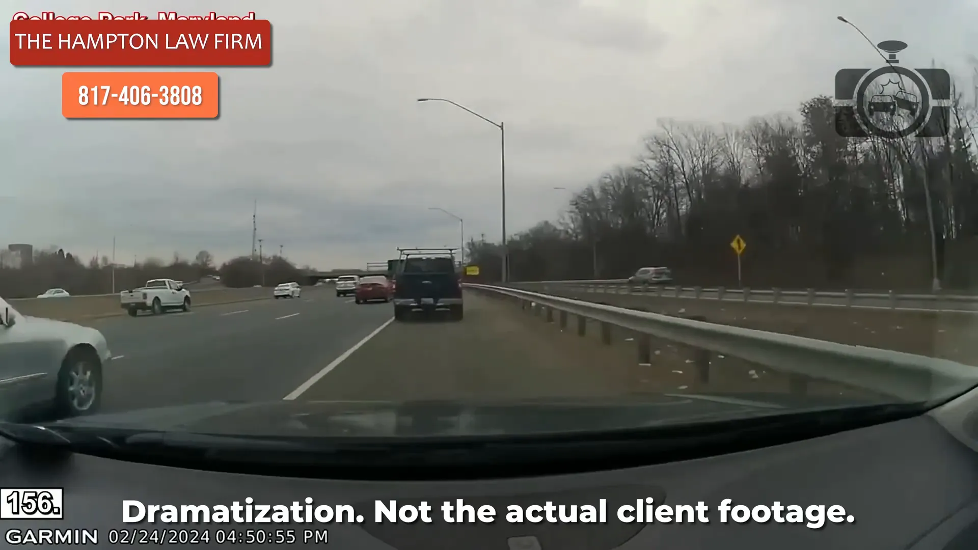 Dash cam footage showing a road rage incident with a gun