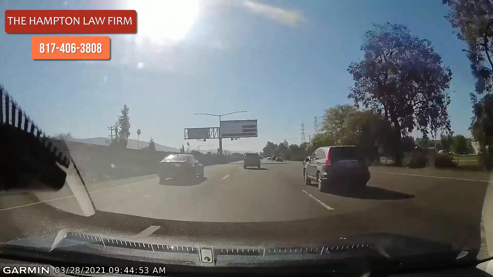 Dash cam footage showing driving behavior before an accident