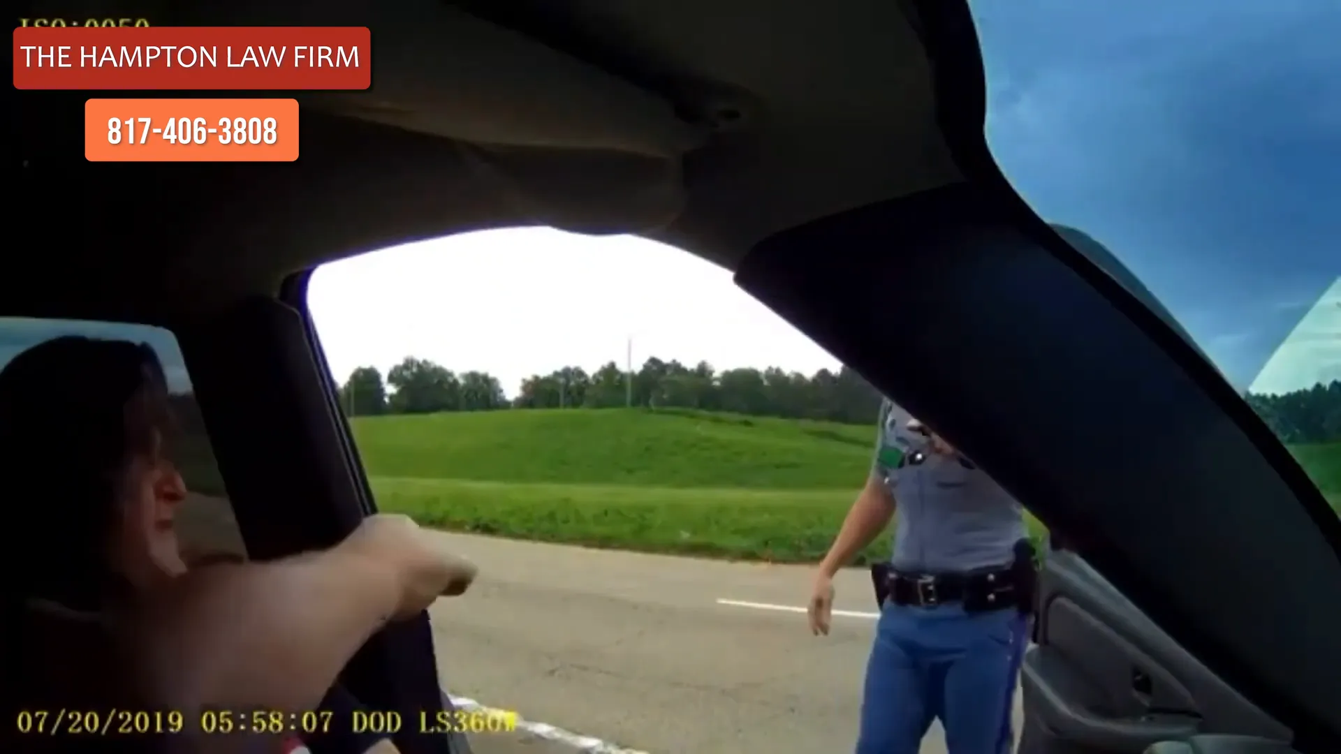 Dash cam footage showing police encounter
