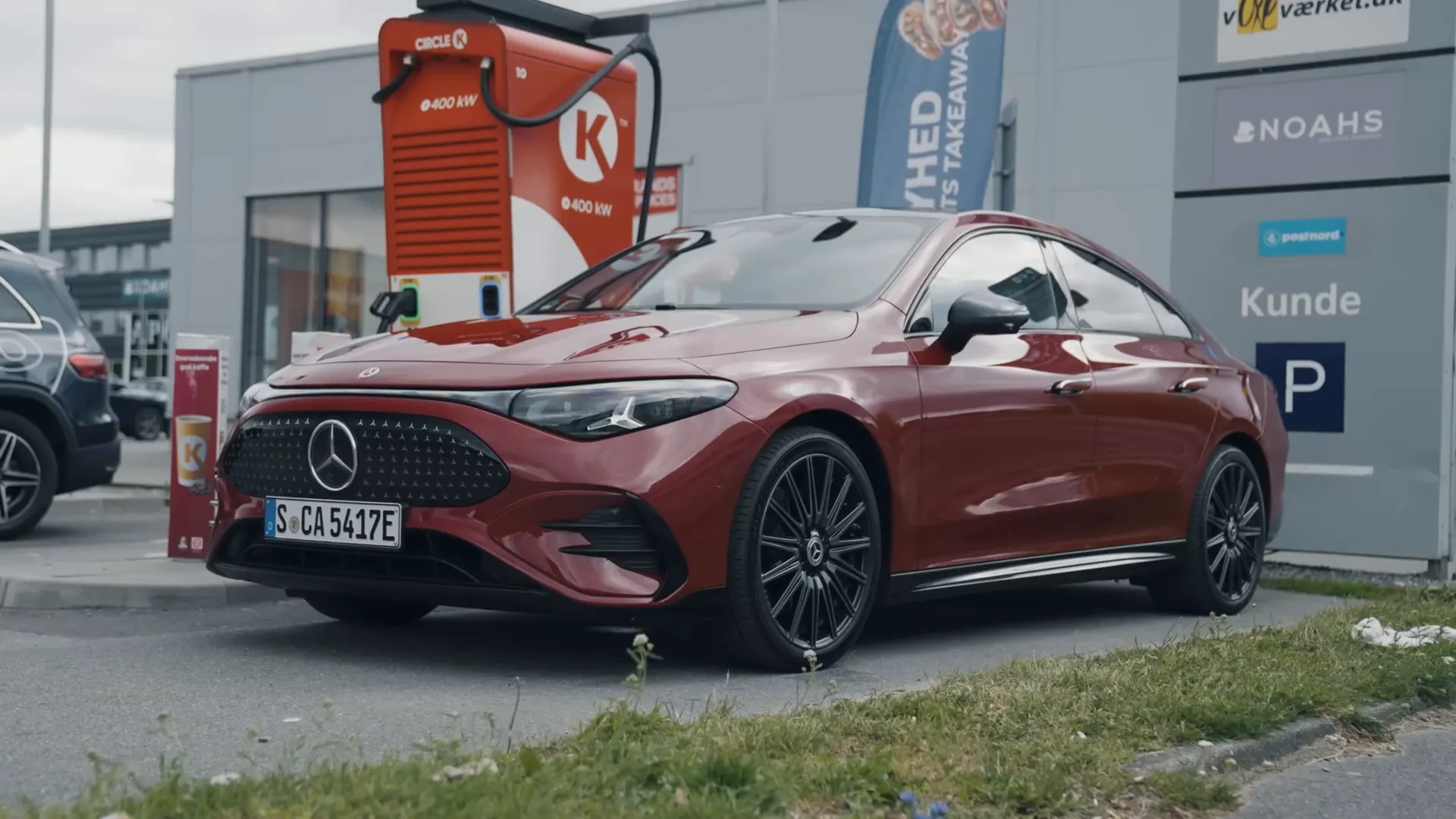 Mercedes CLA charging at fast charger