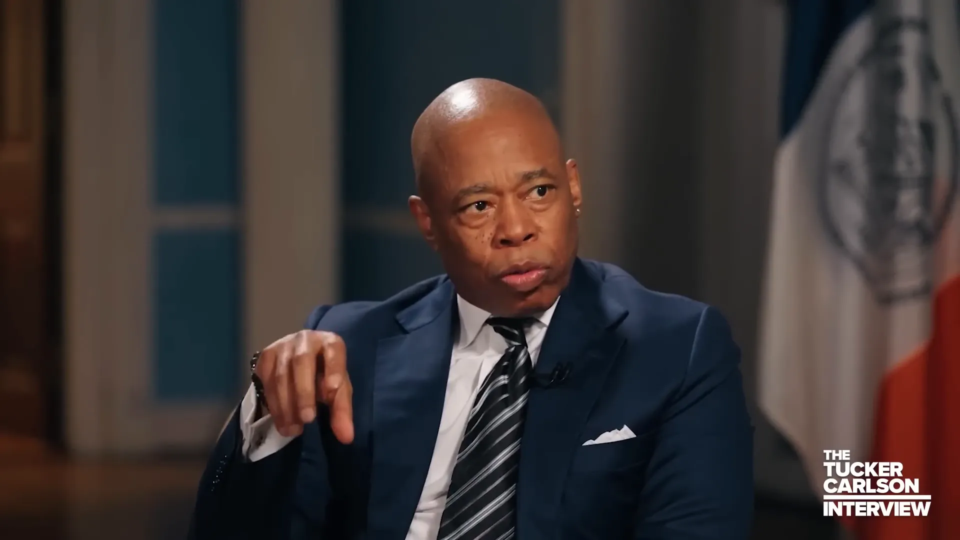 Eric Adams explaining sanctuary city policy