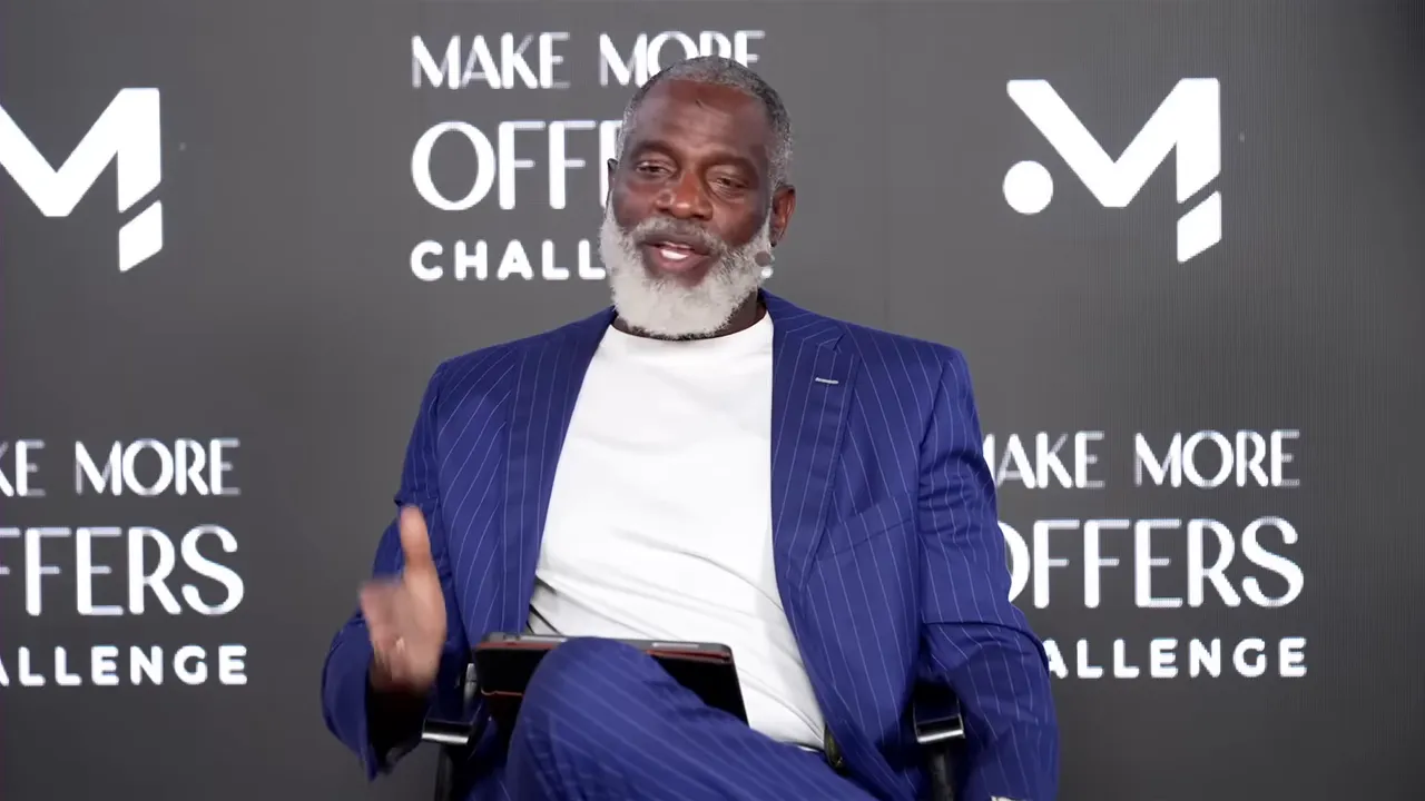 Myron explaining 'solve their problems'—financial, personal, and business