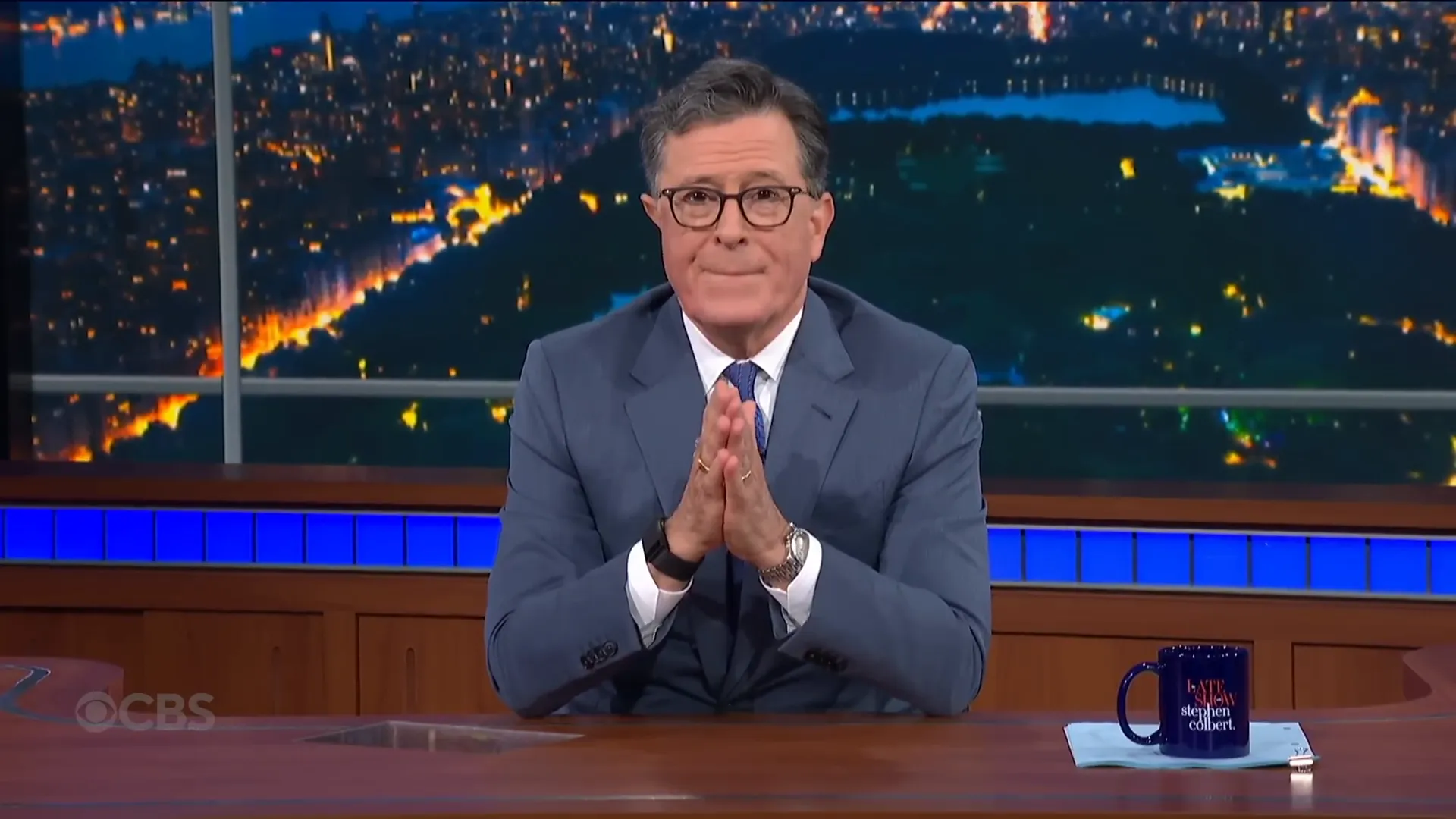 Stephen Colbert expressing gratitude to CBS